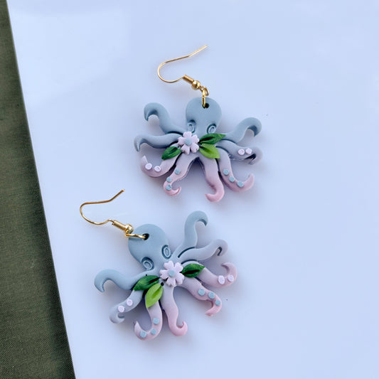 PURPLE/BLUE OCTOPUS EARRINGS