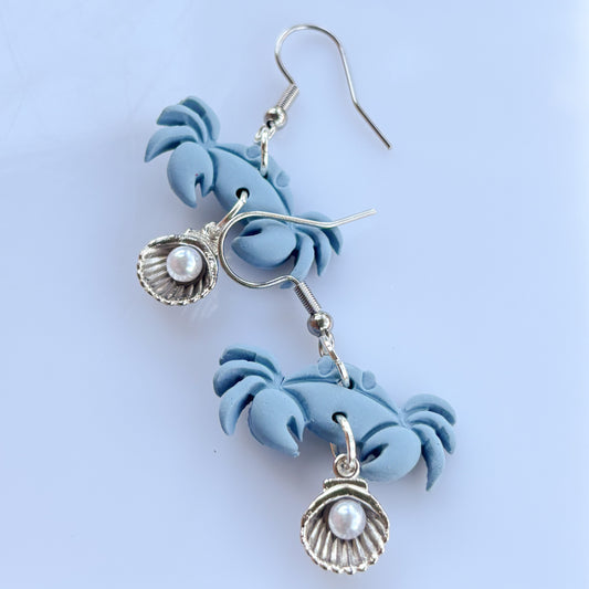 BLUE CRAB EARRINGS