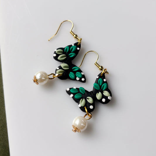 GREEN BUTTERFLY EARRINGS