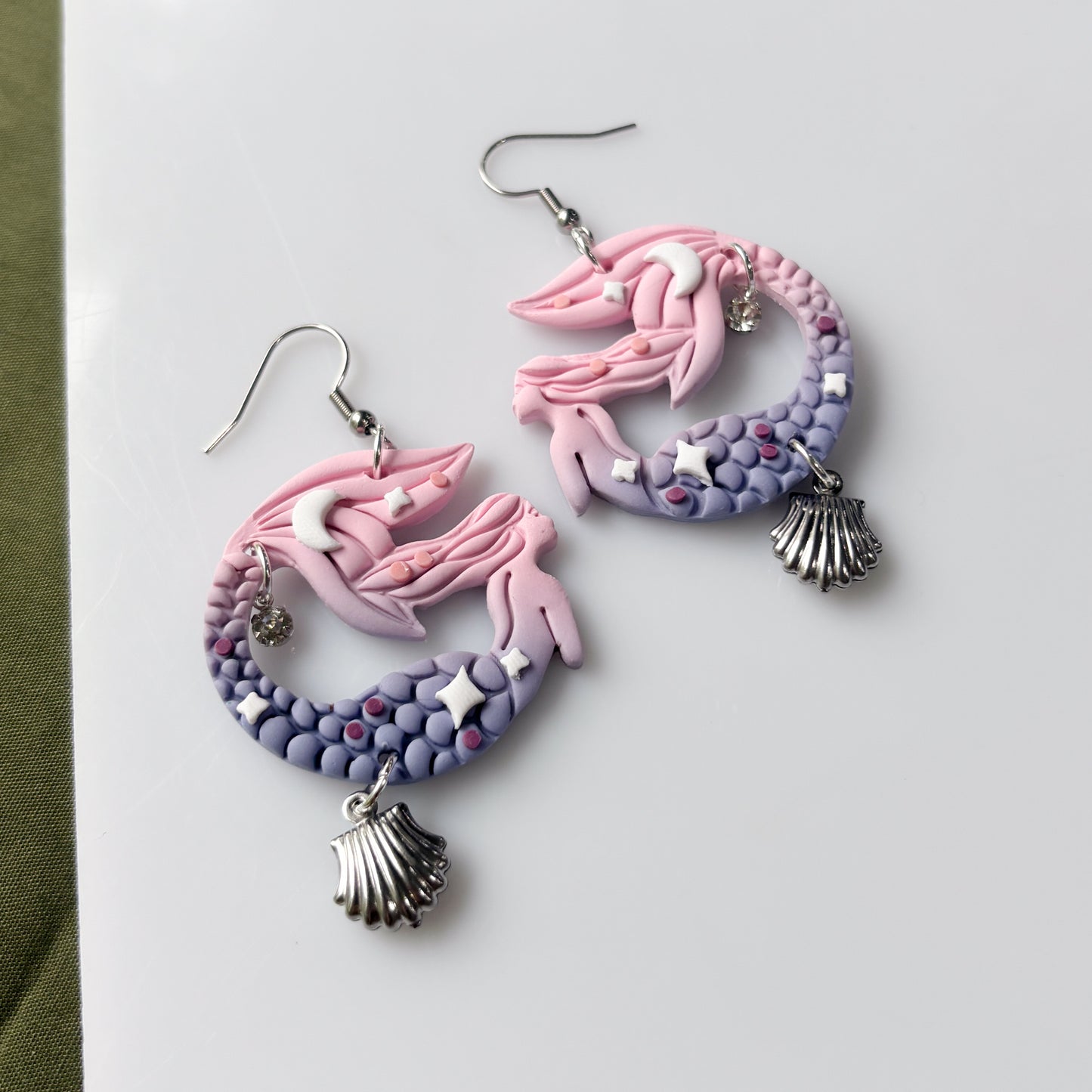 PINK PURPLE MERMAID EARRINGS