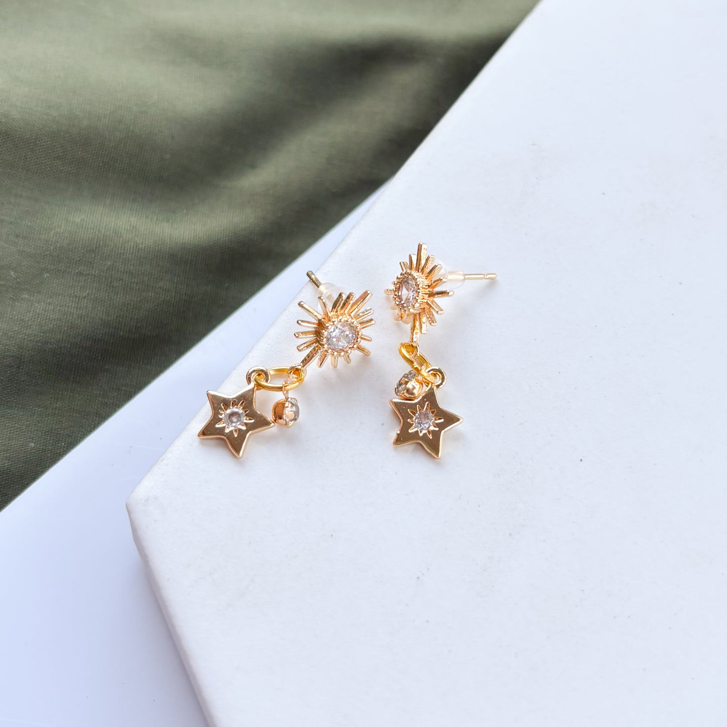 STAR STUD CELESTIAL STAR CHARM EARRINGS