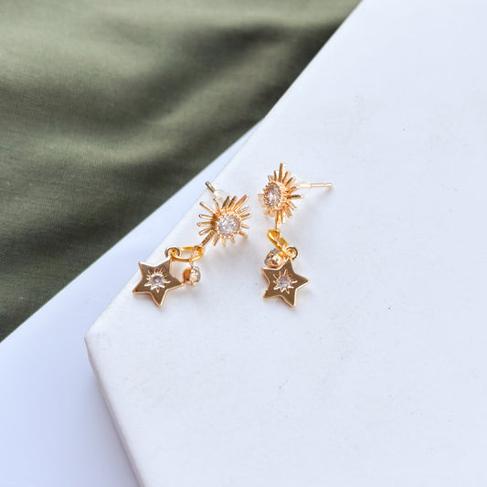STAR STUD CELESTIAL STAR CHARM EARRINGS