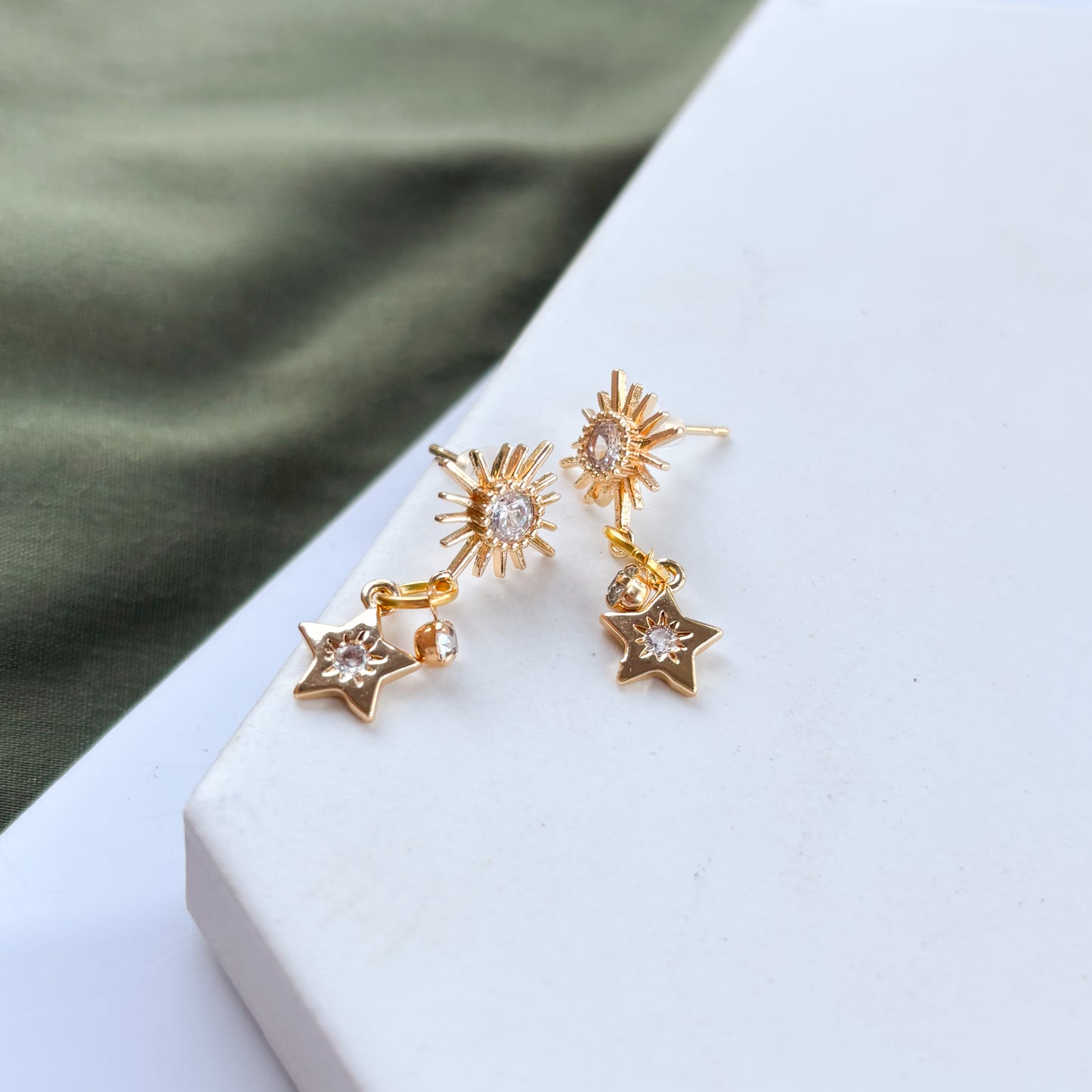 STAR STUD CELESTIAL STAR CHARM EARRINGS