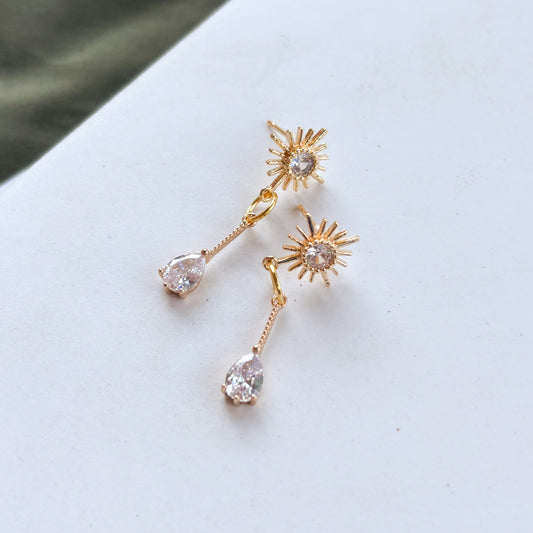 STAR STUD TEARDROP CHARM EARRINGS