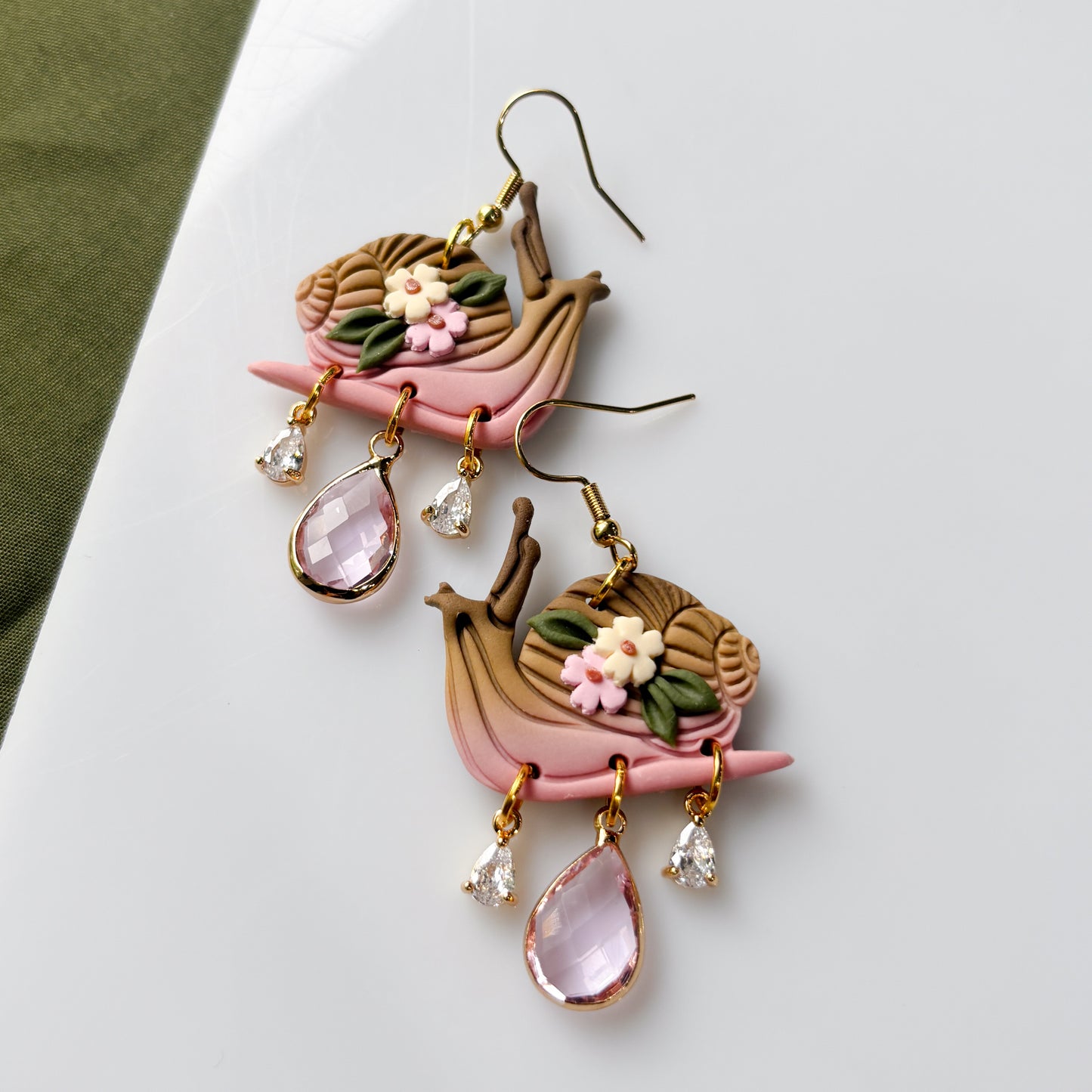 PINK SNAIL EARRINGS