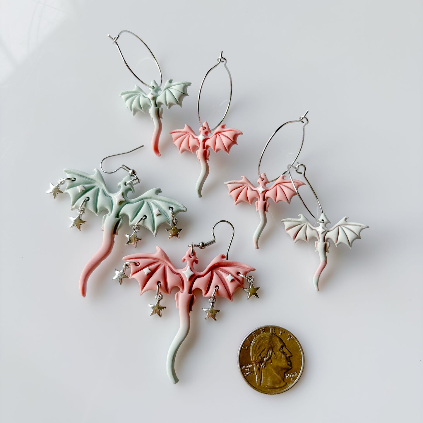 COTTON CANDY DRAGON EARRINGS