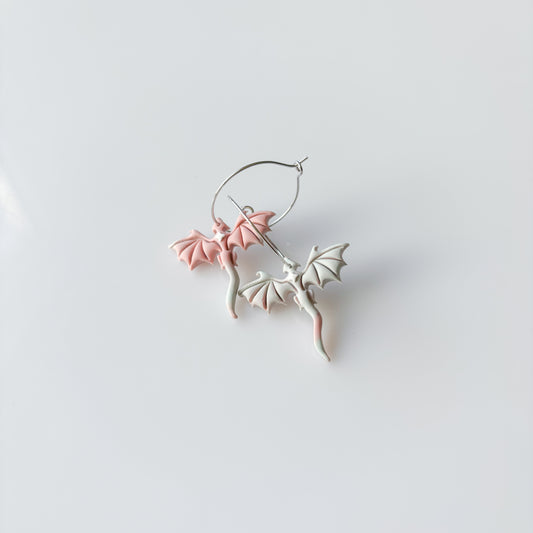 COTTON CANDY DRAGON MINI HOOP EARRINGS (SWIRL)