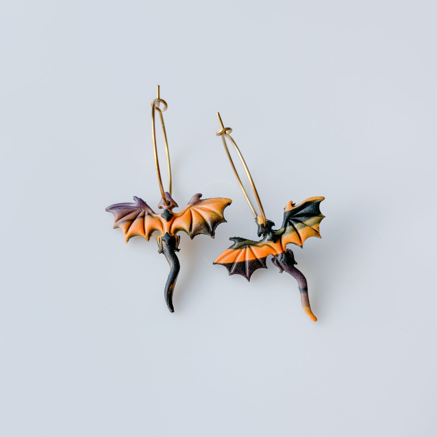 DARK SUNSET FALLOWEEN SWIRL DRAGON MINI HOOP EARRINGS