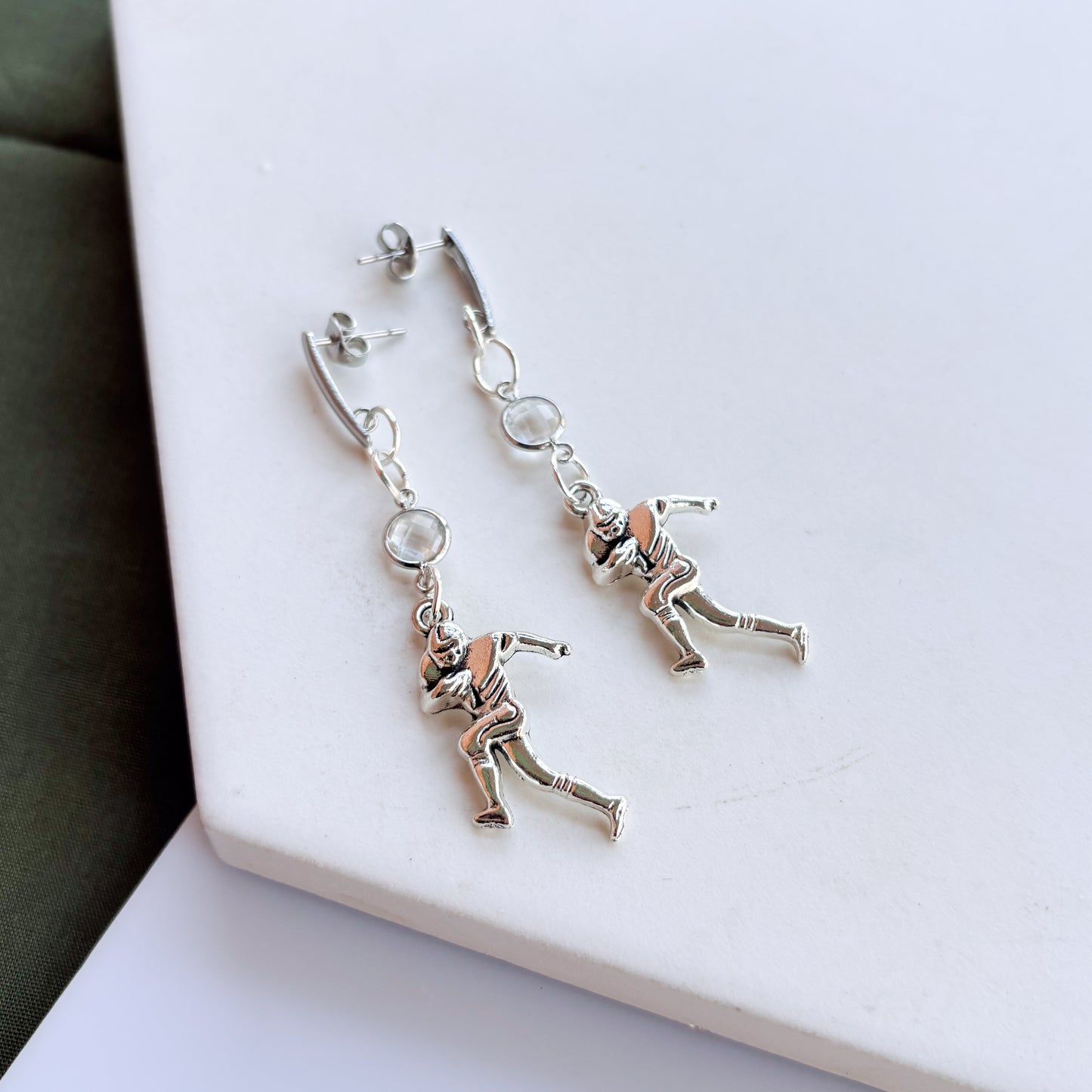 FOOTBALL CHARM EARRINGS