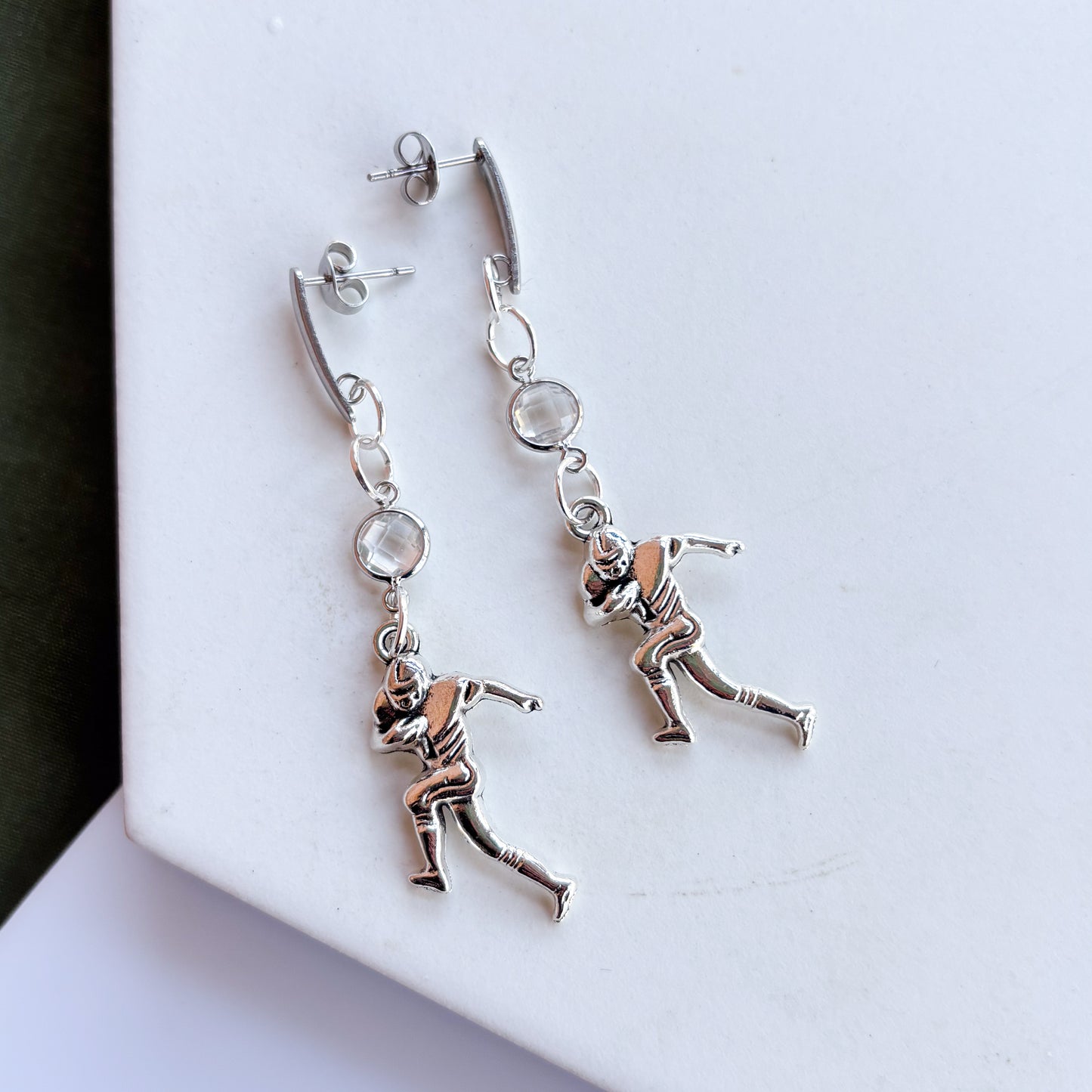 FOOTBALL CHARM EARRINGS