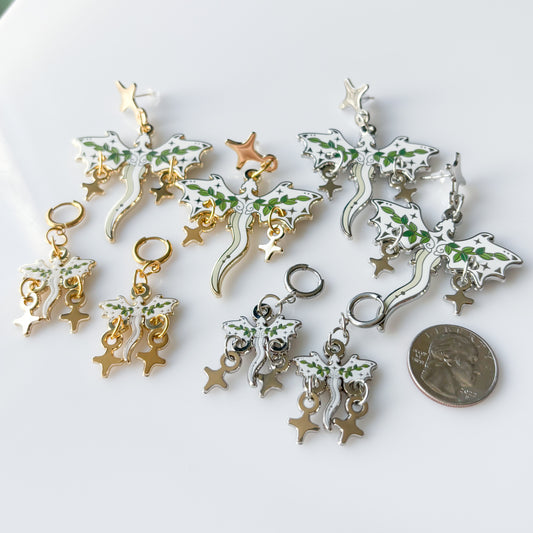 CELESTIAL VINE DRAGON METAL EARRINGS