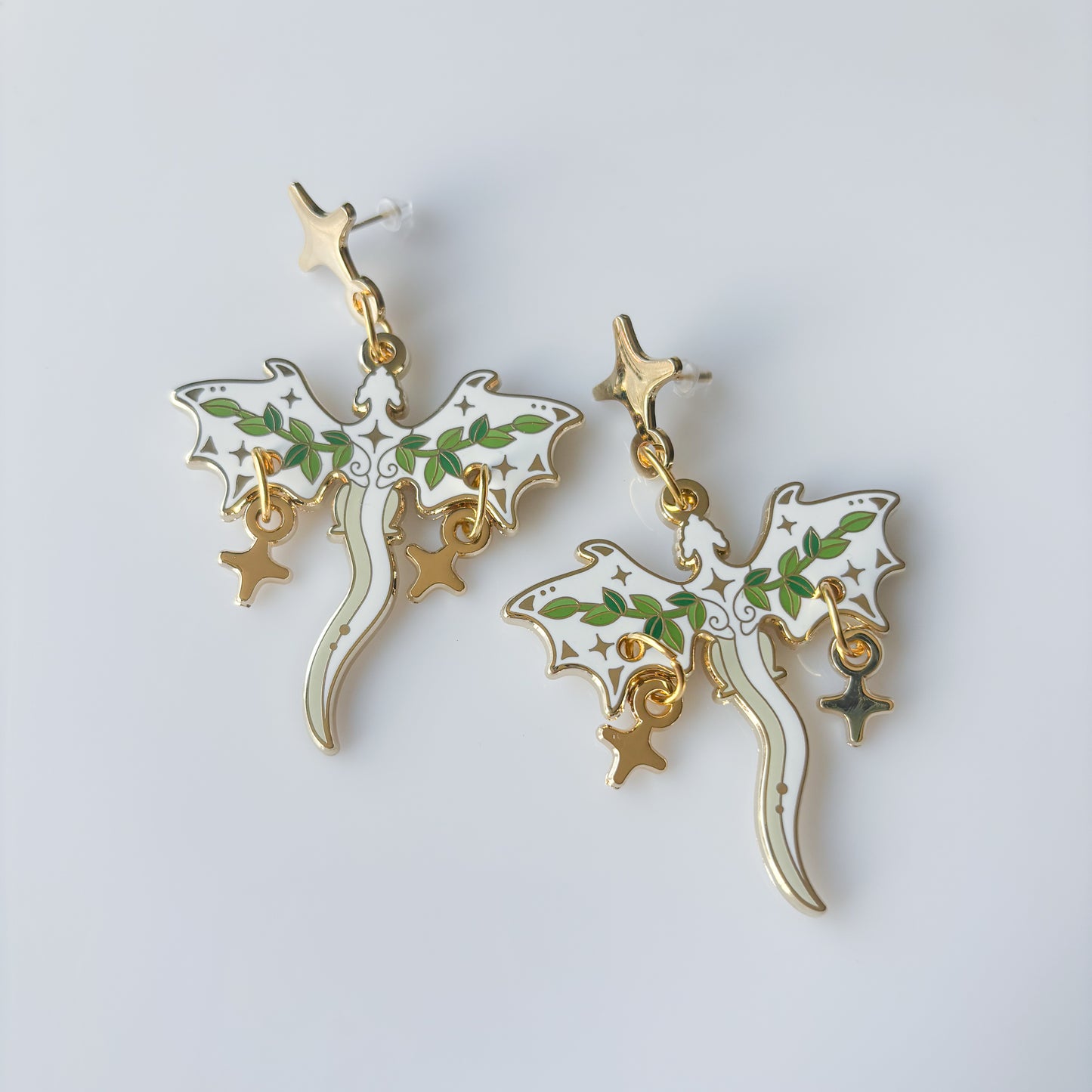 CELESTIAL VINE DRAGON METAL EARRINGS