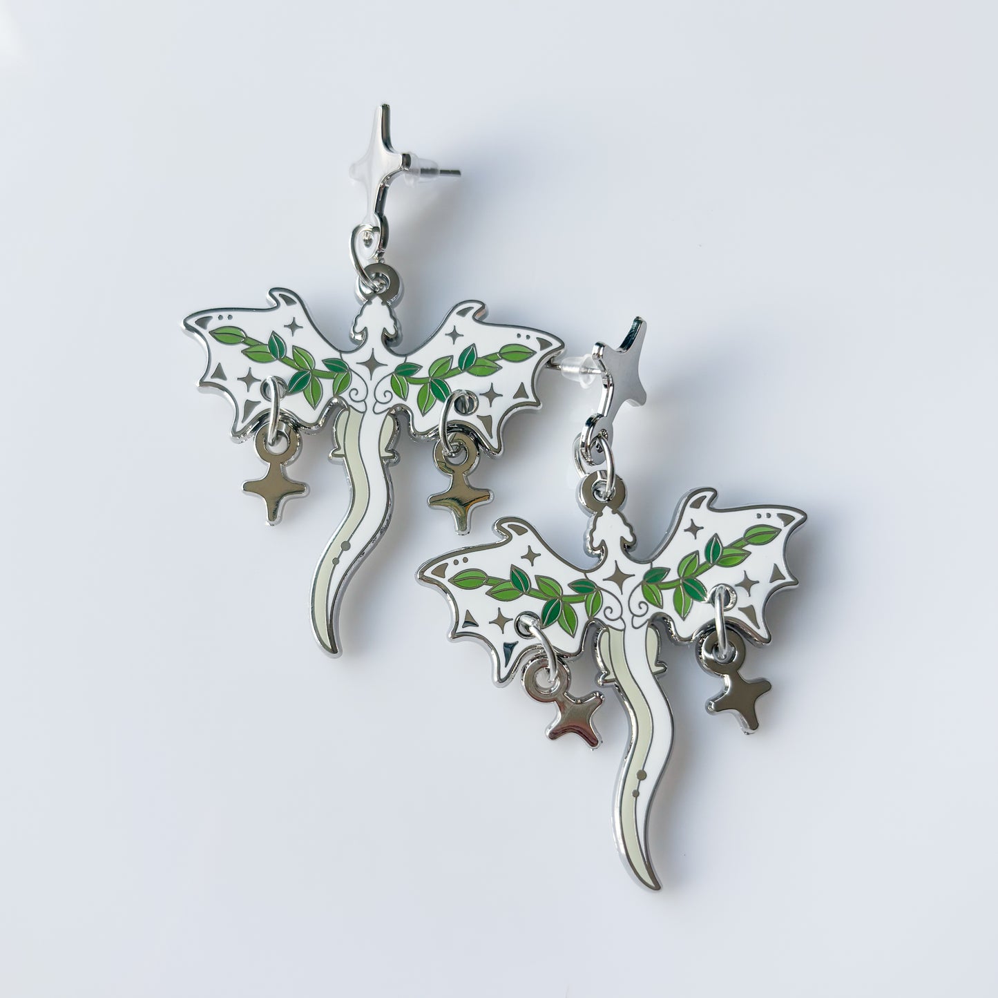 CELESTIAL VINE DRAGON METAL EARRINGS