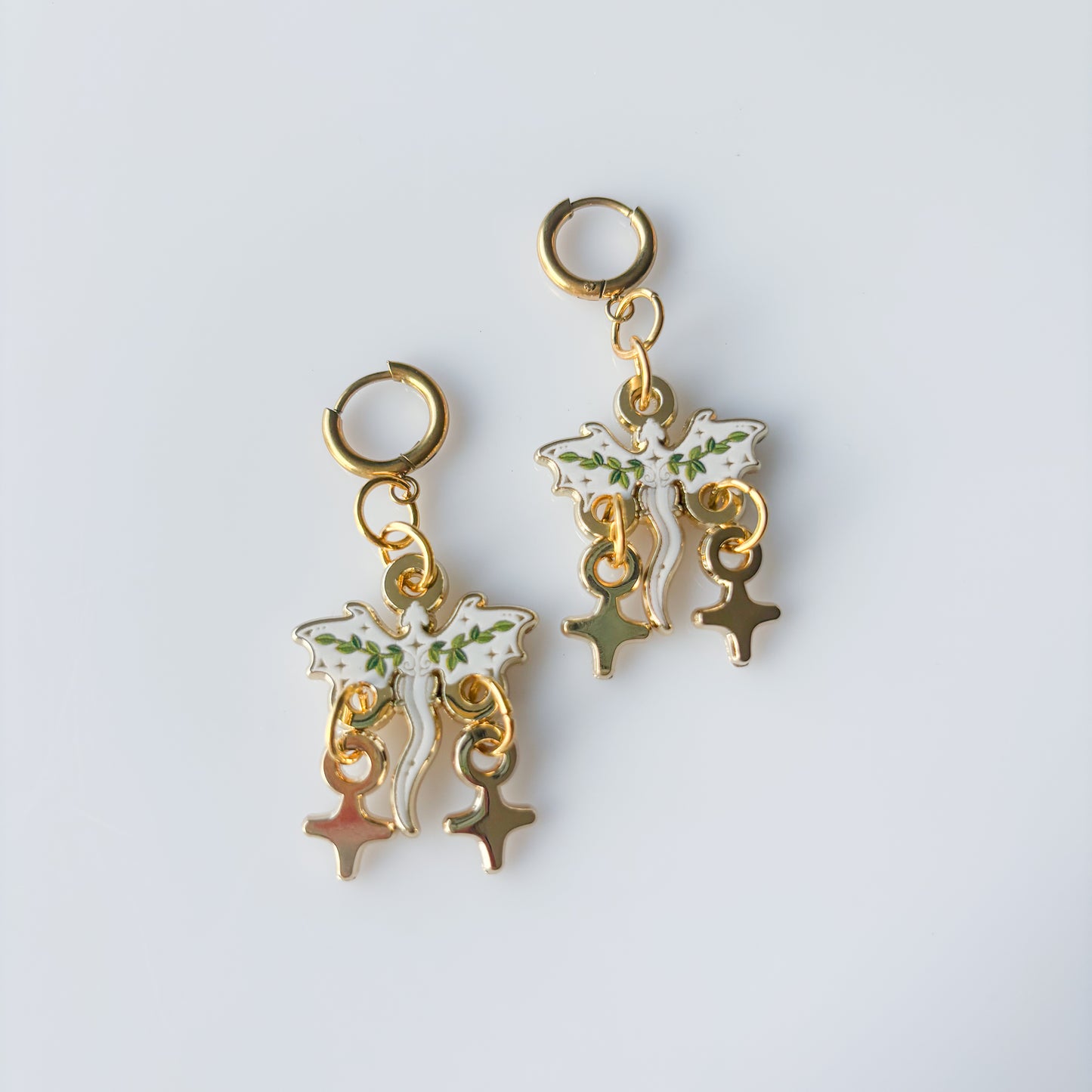 CELESTIAL VINE DRAGON METAL EARRINGS