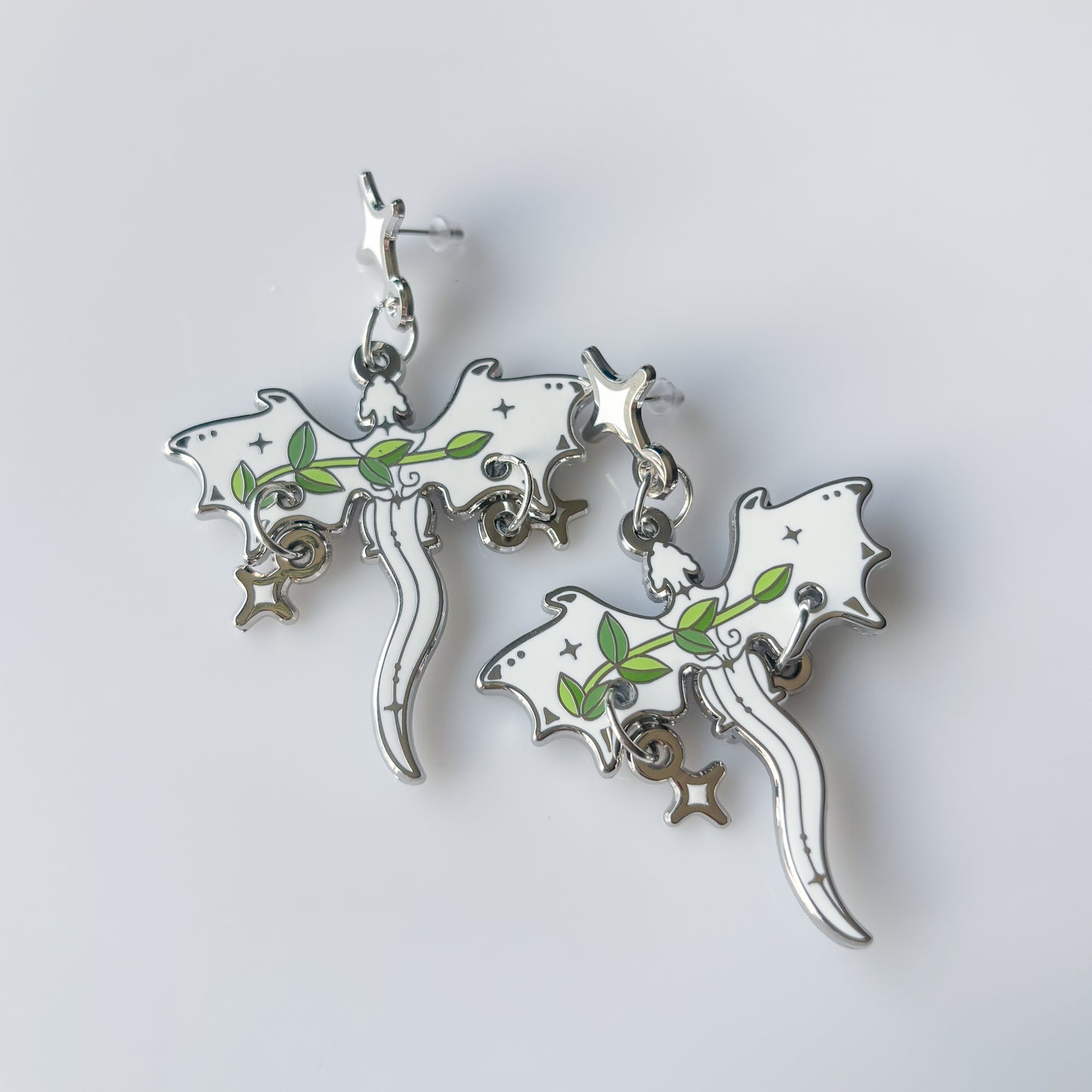 DISCOUNTED - CELESTIAL VINE DRAGON METAL EARRINGS