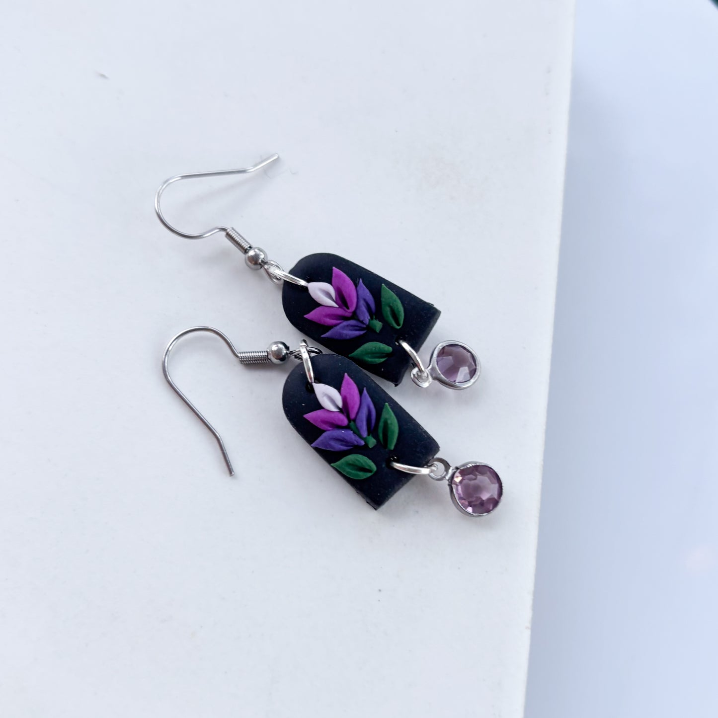LAVENDER ARCH EARRINGS