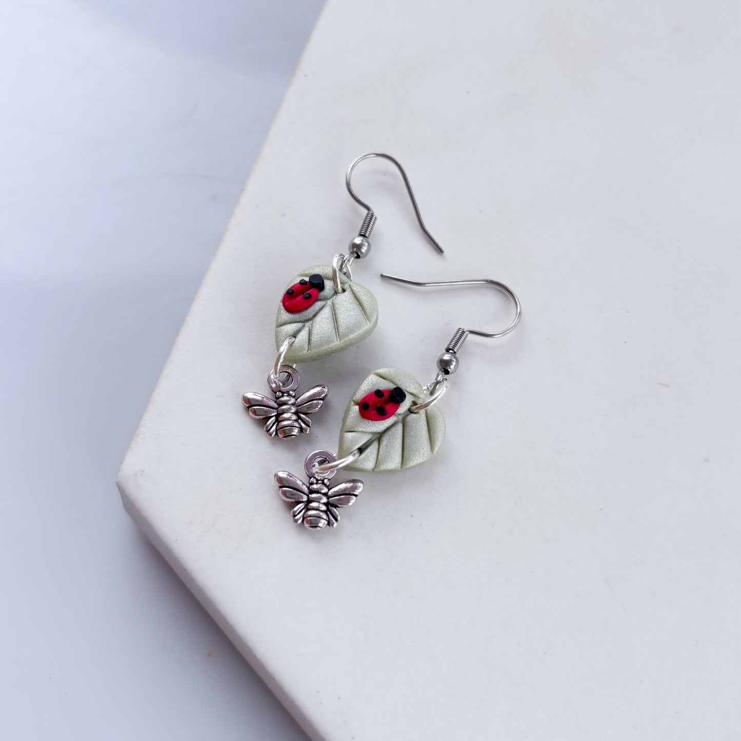 LADYBUG LEAF EARRINGS