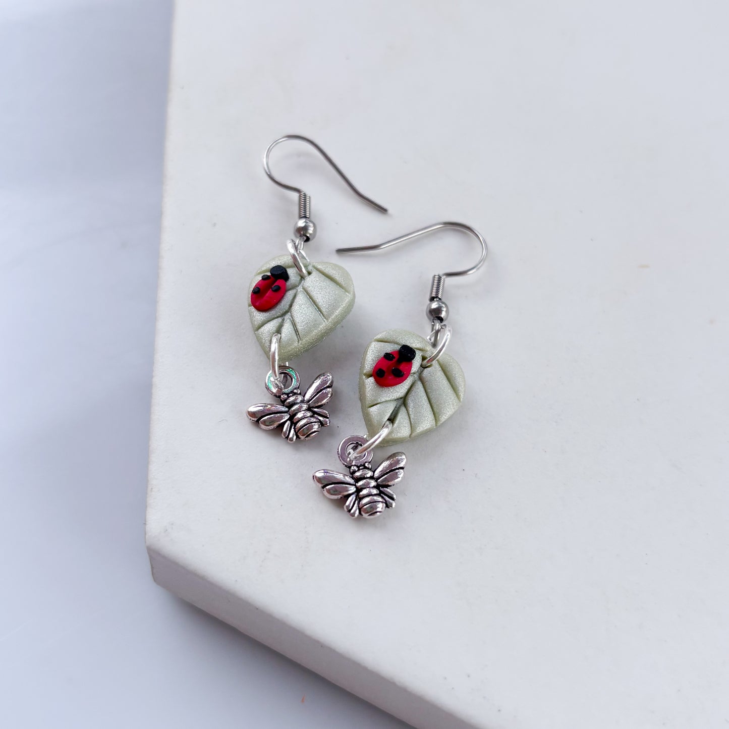 LADYBUG LEAF EARRINGS