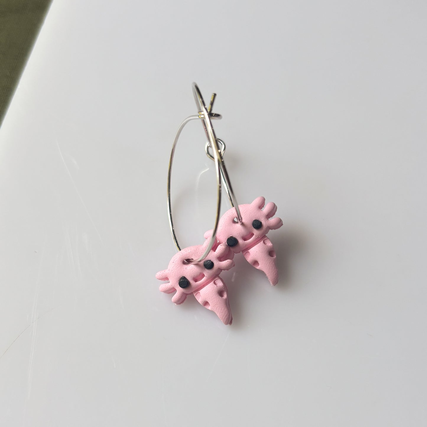 PINK AXOLOTL HOOP EARRINGS