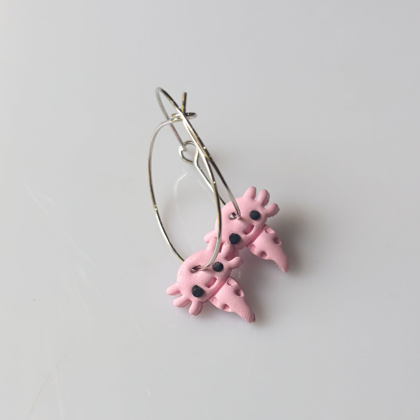 PINK AXOLOTL HOOP EARRINGS