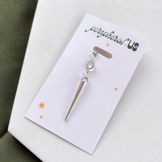 SILVER SPIKE CHARM NECKLACE