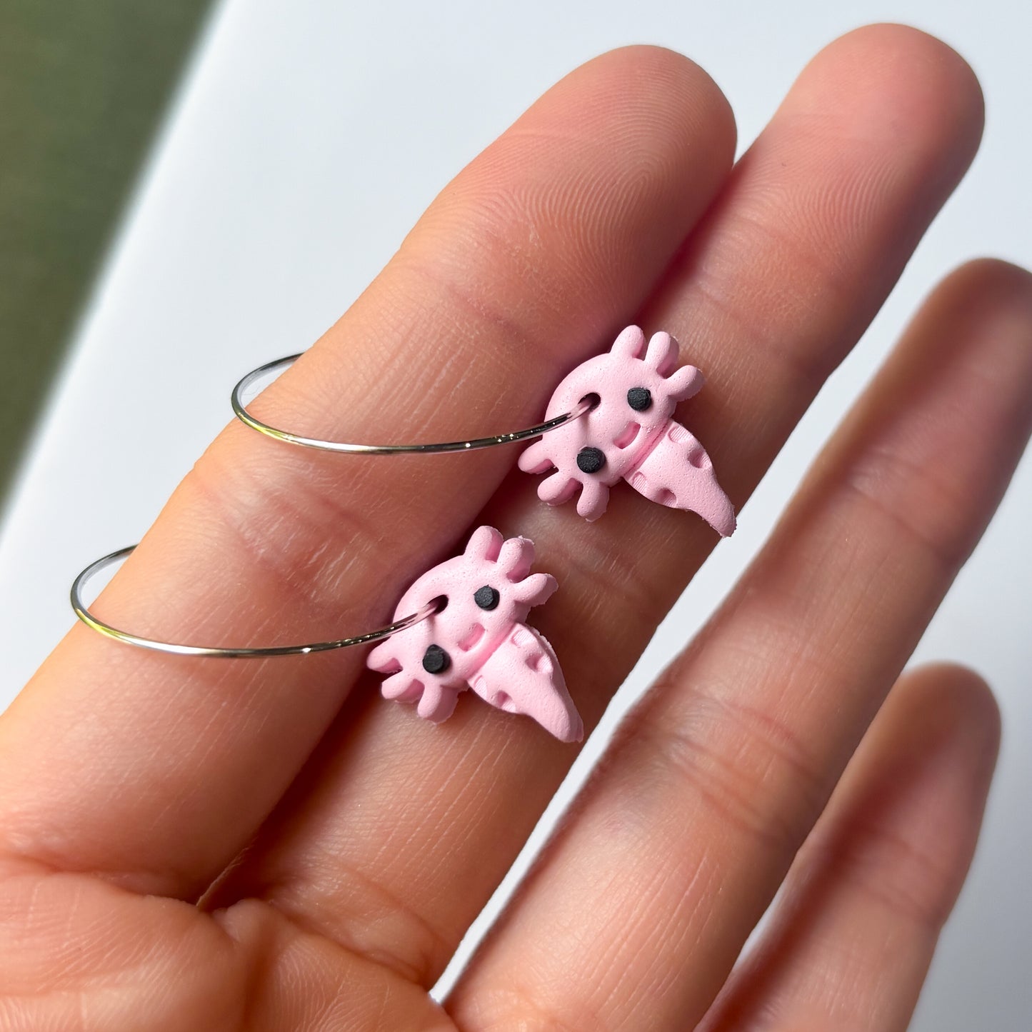 PINK AXOLOTL HOOP EARRINGS