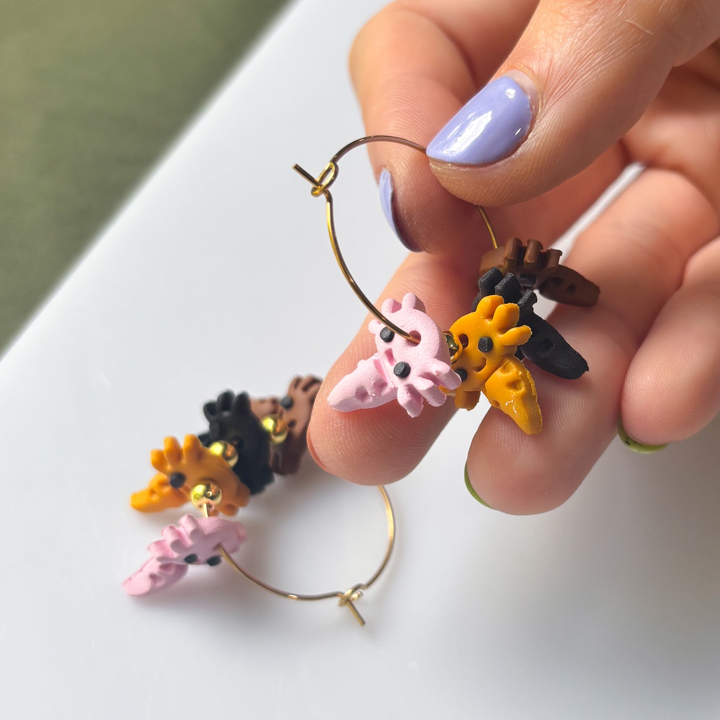 AXOLOTL VARIANT HOOP EARRINGS