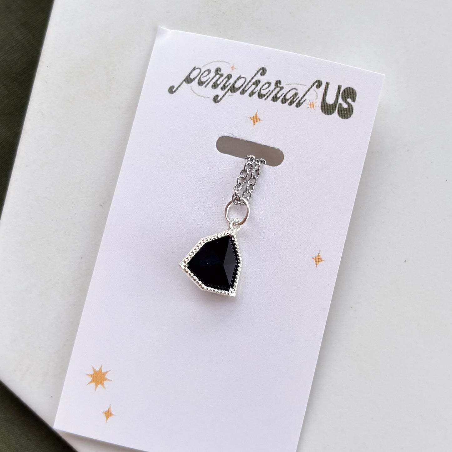 BLACK TRIANGLE CHARM NECKLACE