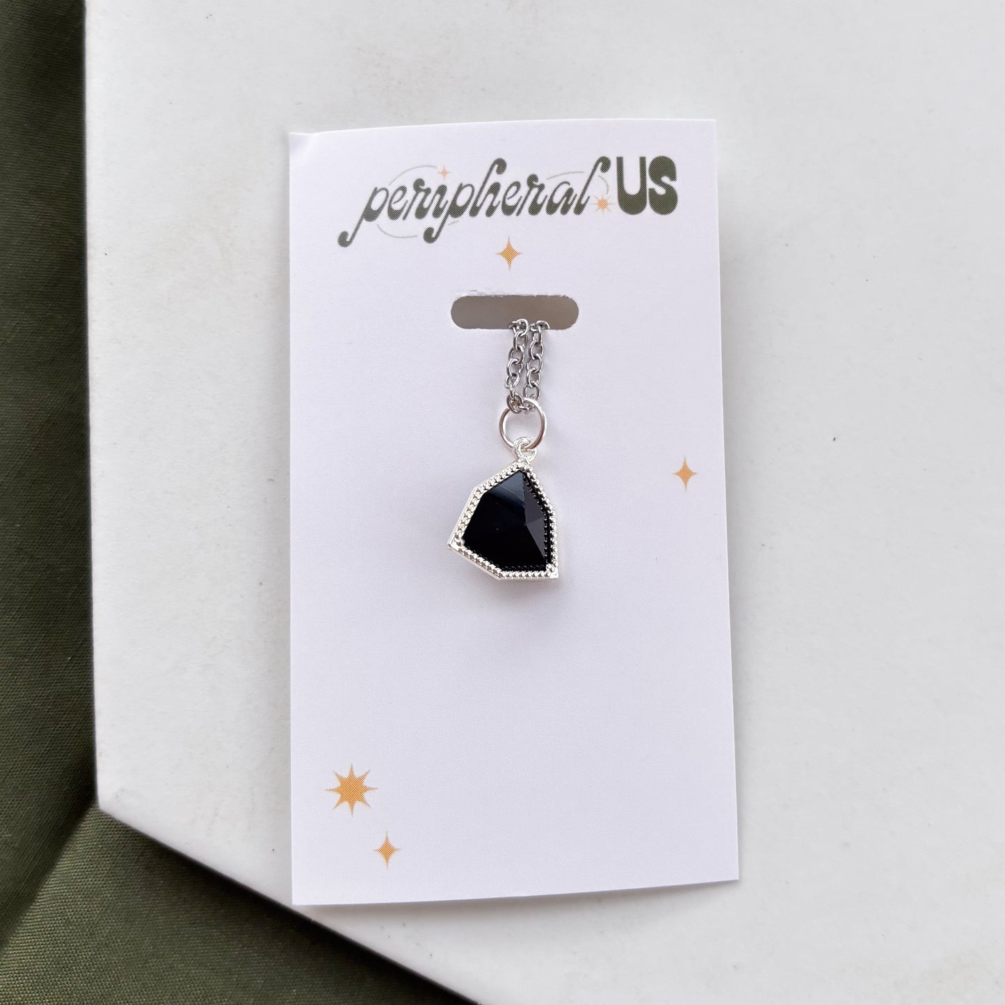 BLACK TRIANGLE CHARM NECKLACE