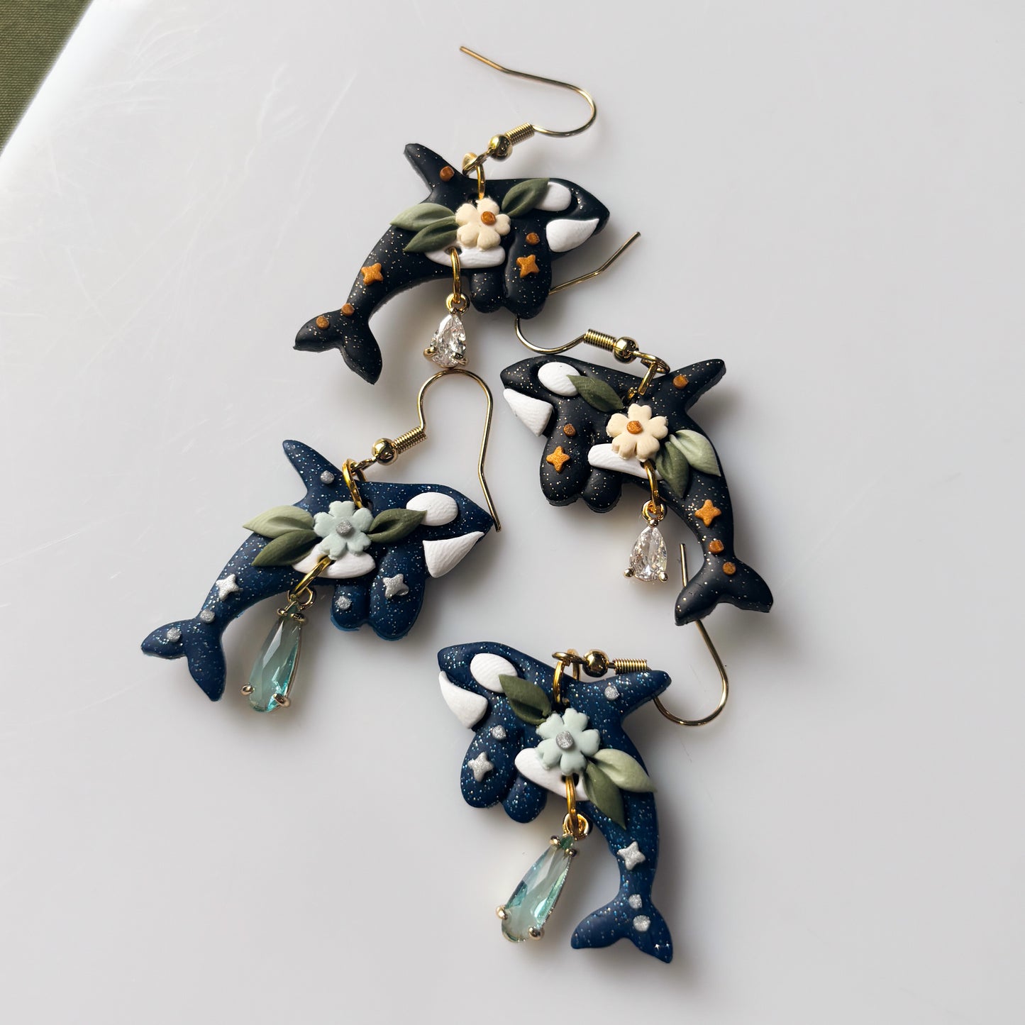 BLUE ORCA EARRINGS