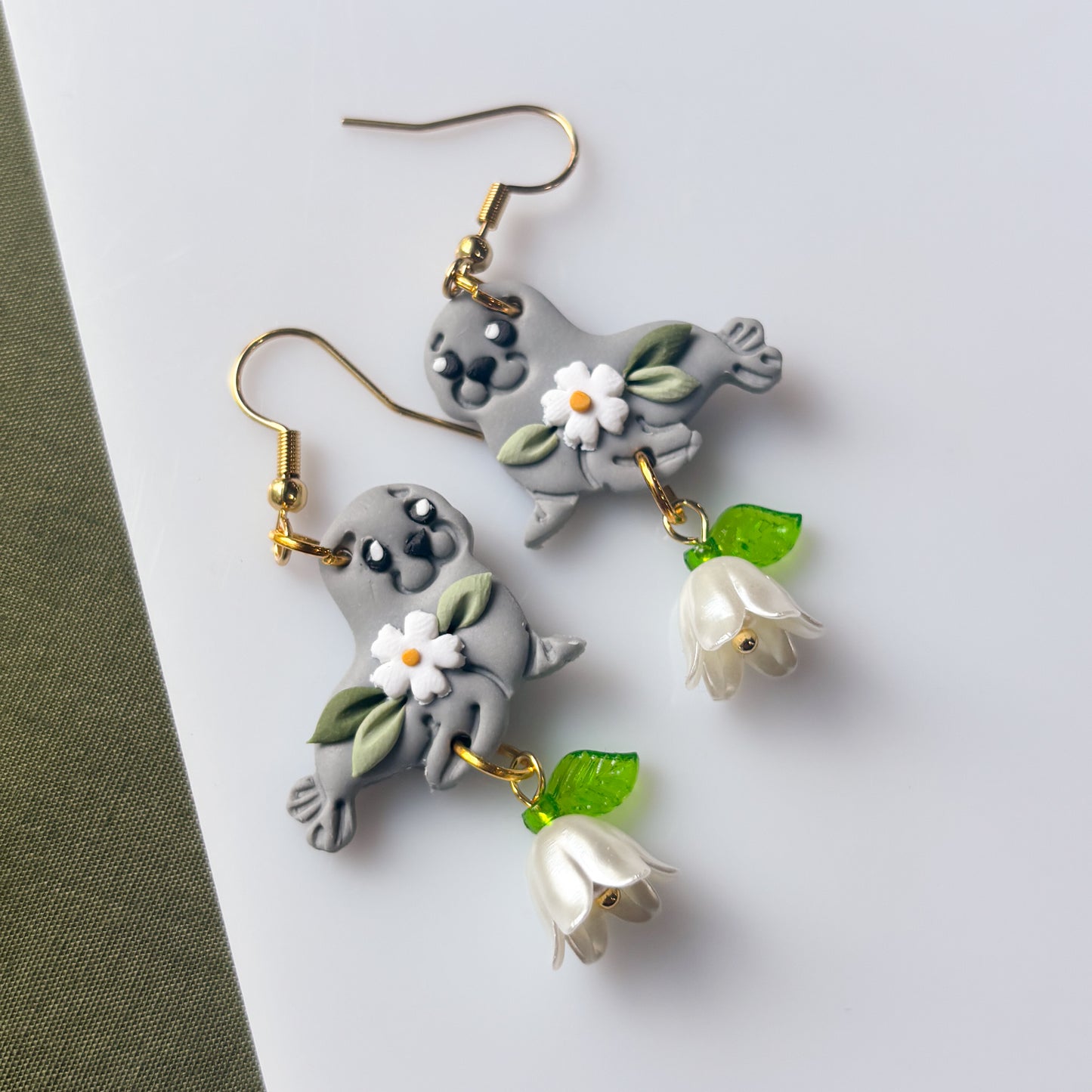 GREY SEAL EARRINGS