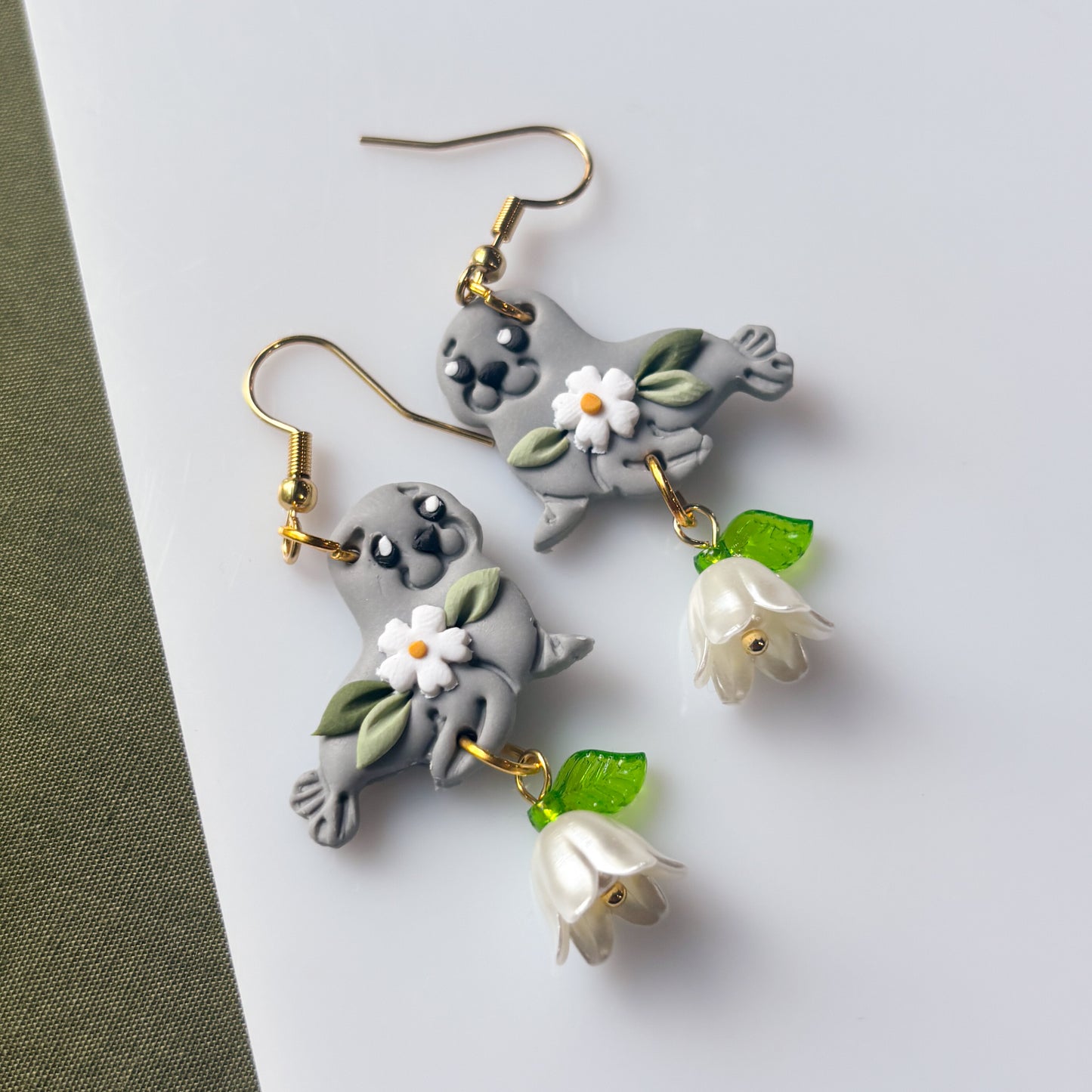 GREY SEAL EARRINGS