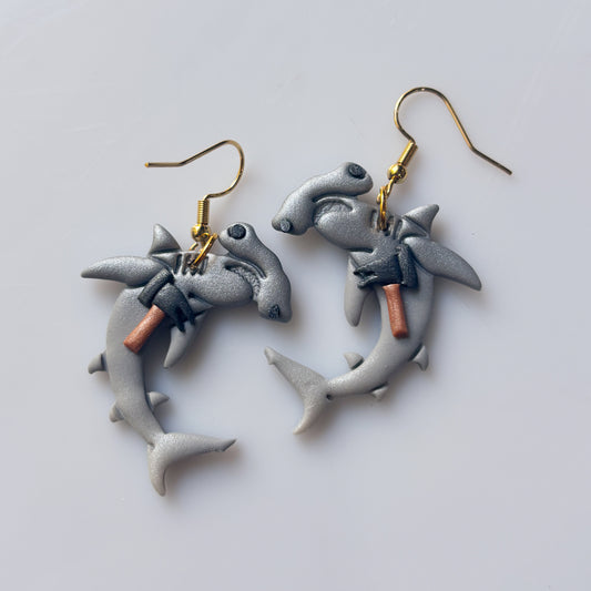 'HAMMER' HEAD SHARK EARRINGS