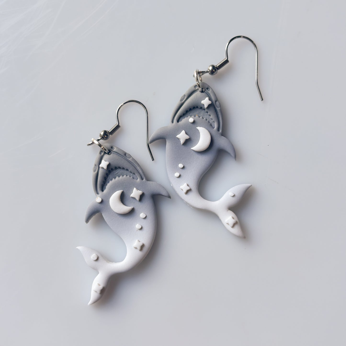 GREY & MOON SHARK EARRINGS