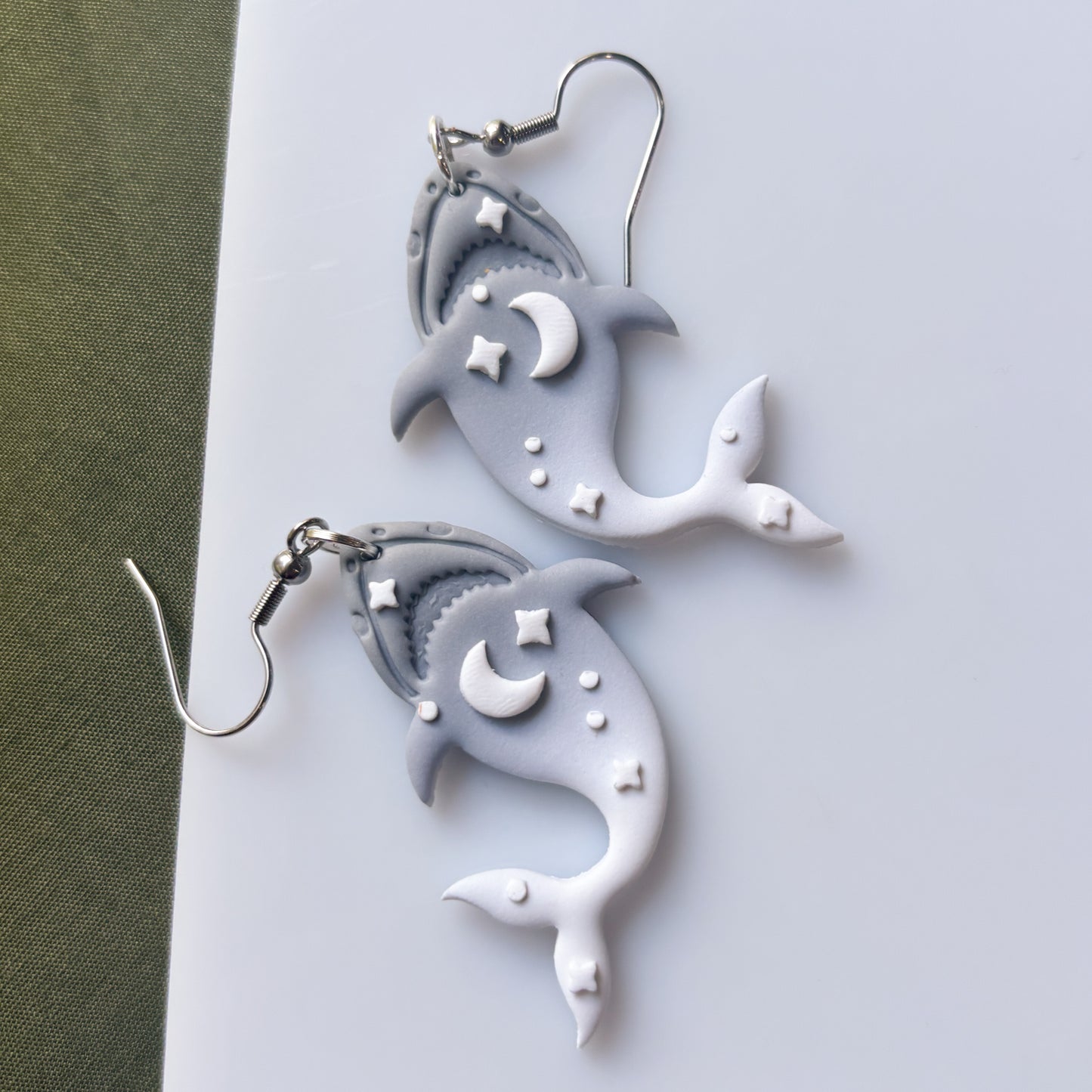 GREY & MOON SHARK EARRINGS