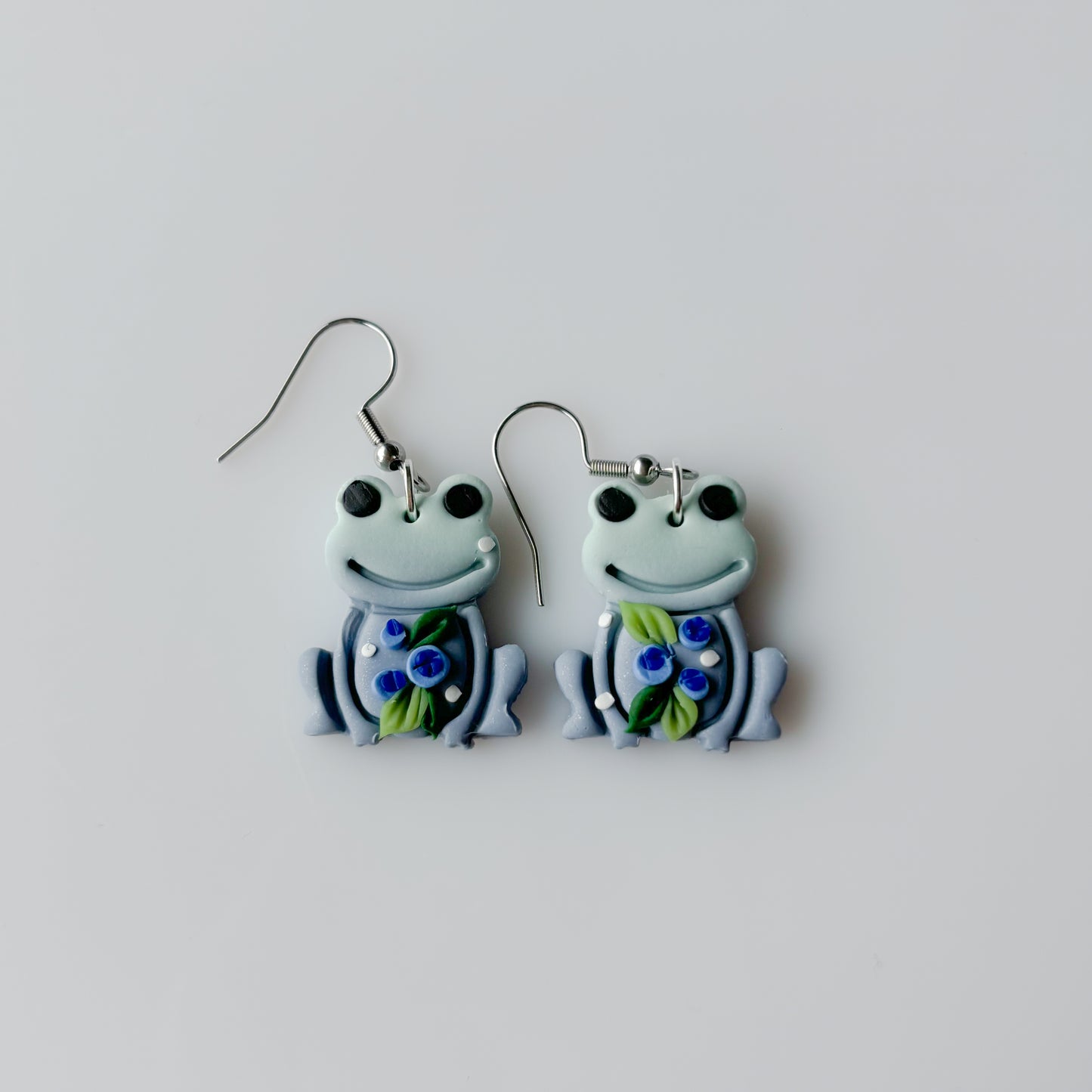 BLUEBERRY FROG EARRINGS