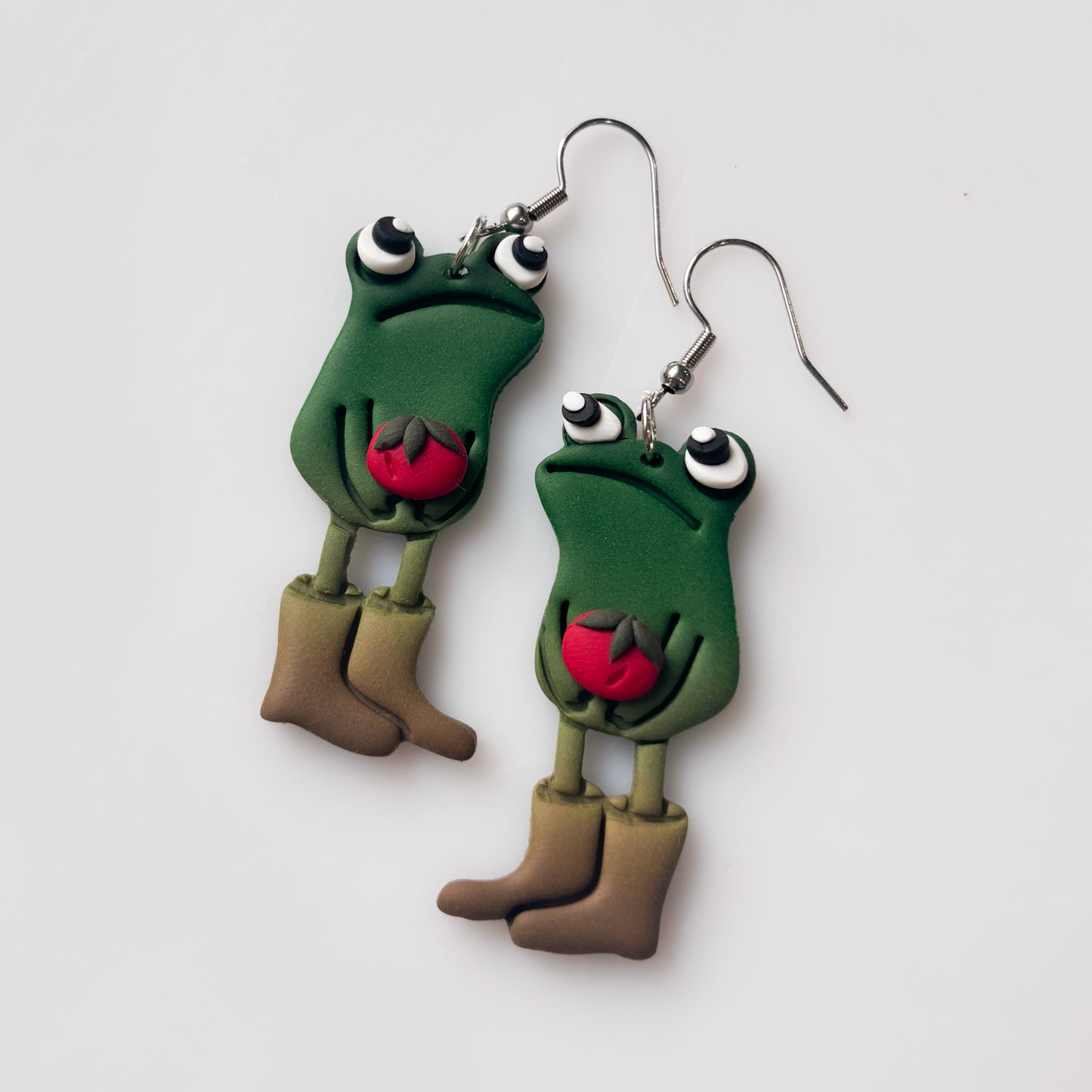 TOMATO AWKWARD FROG EARRINGS