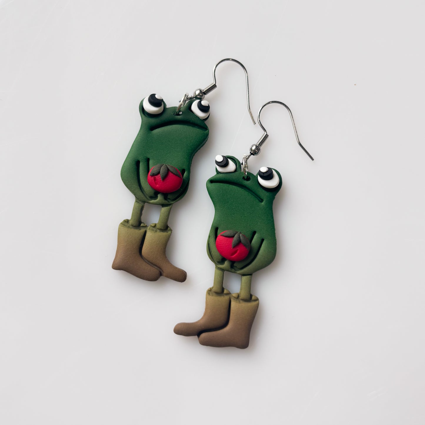 TOMATO AWKWARD FROG EARRINGS