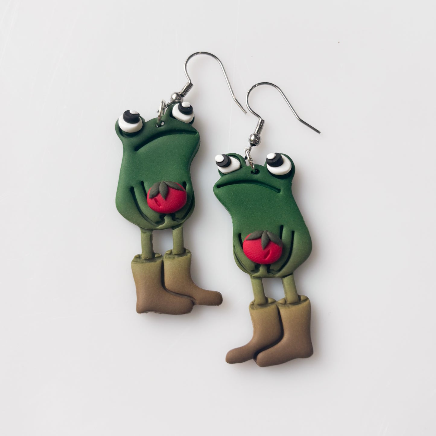 TOMATO AWKWARD FROG EARRINGS