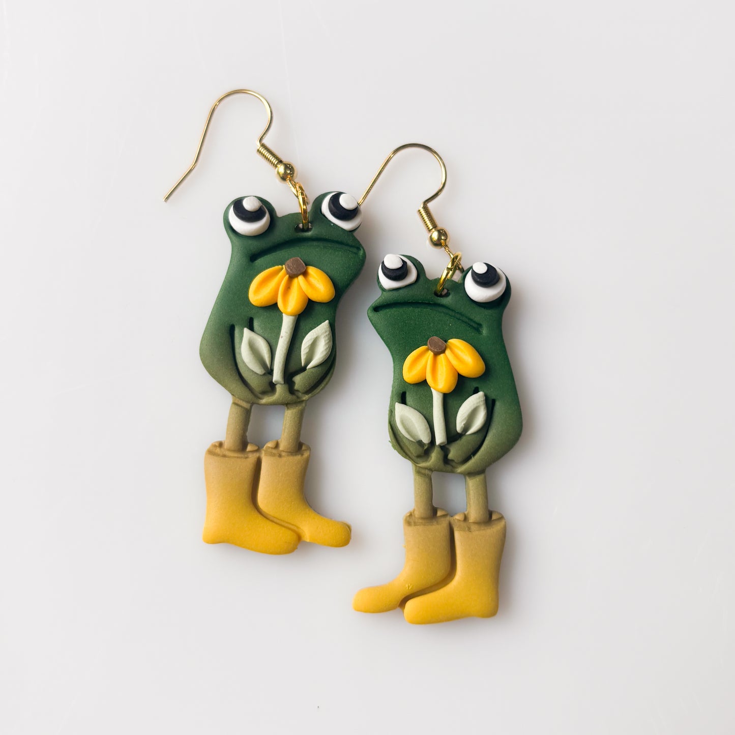 SUNFLOWER AWKWARD FROG EARRINGS