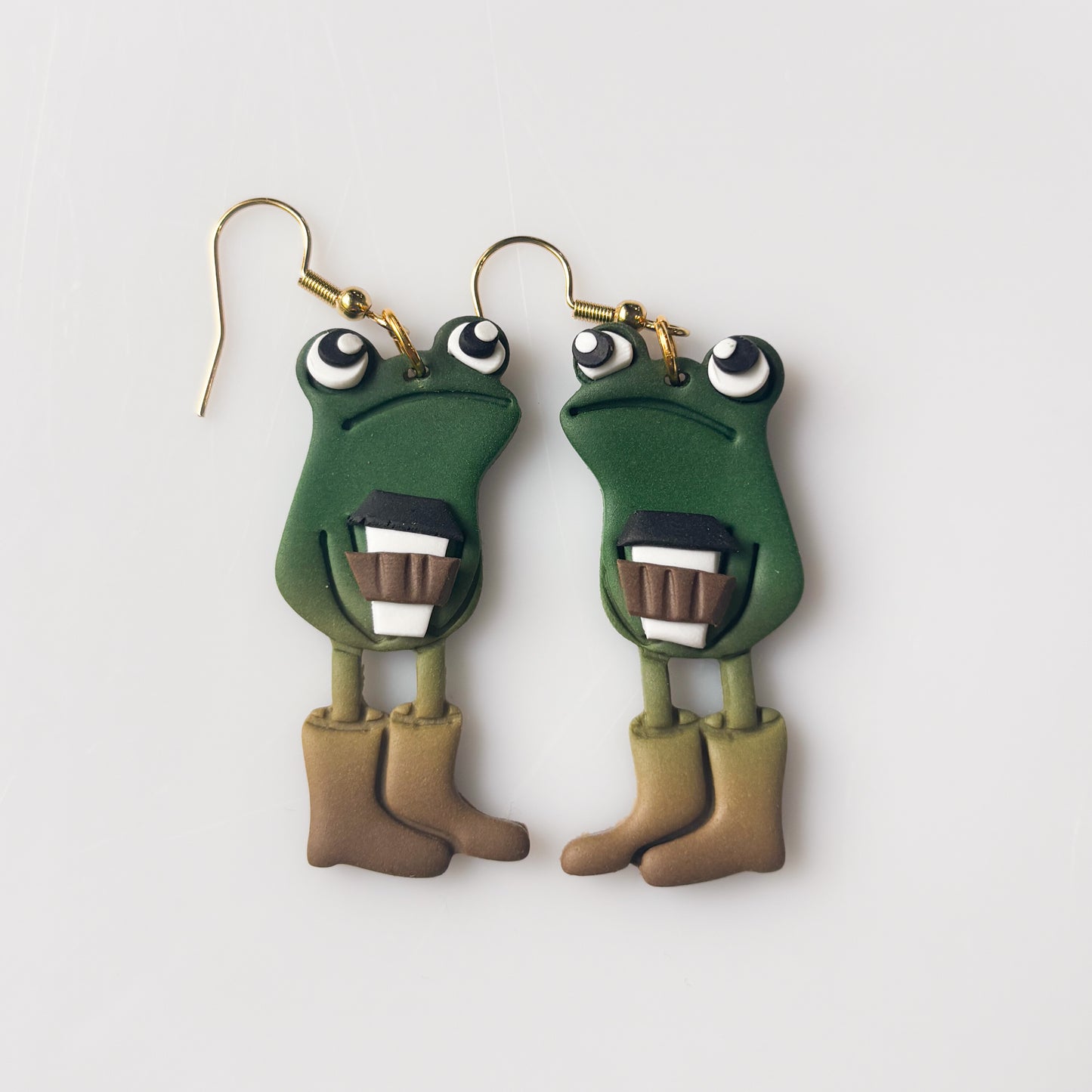 COFFEE CUP AWKWARD FROG EARRINGS