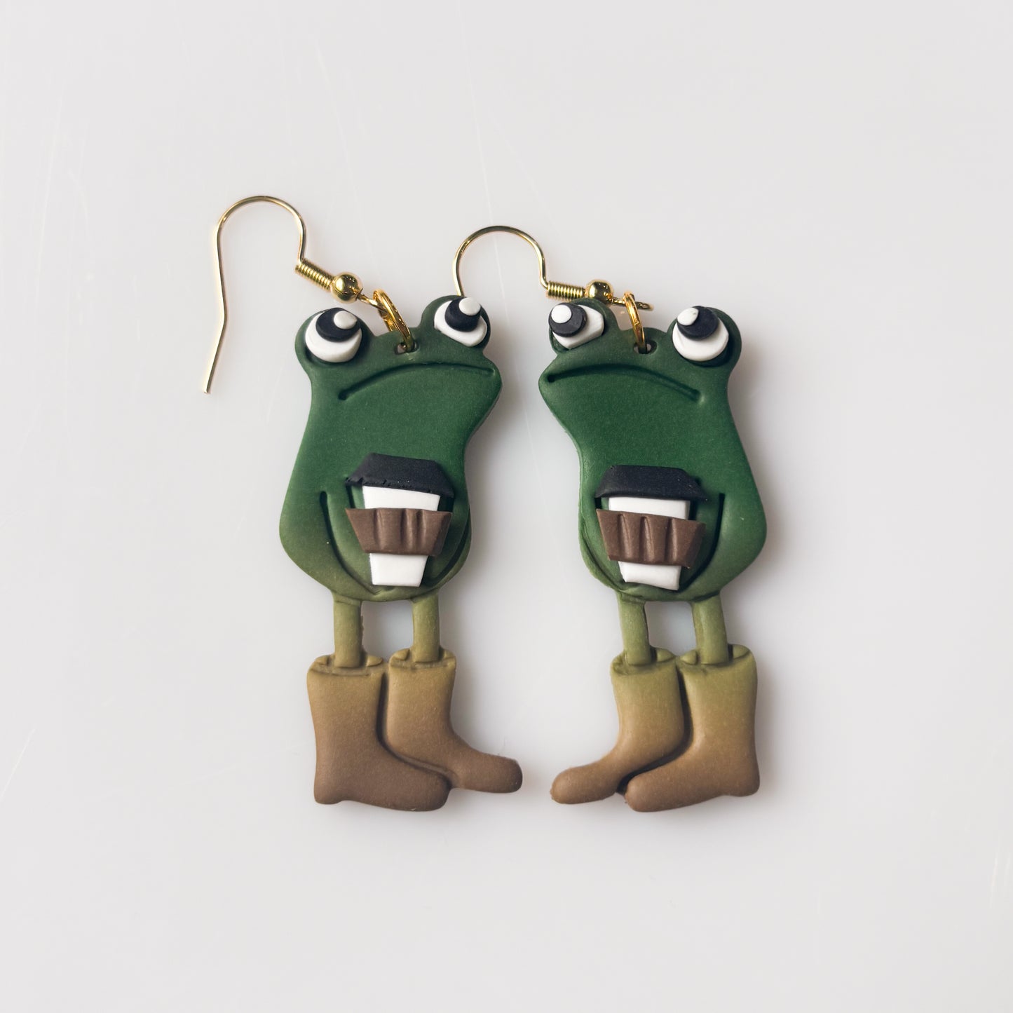 COFFEE CUP AWKWARD FROG EARRINGS