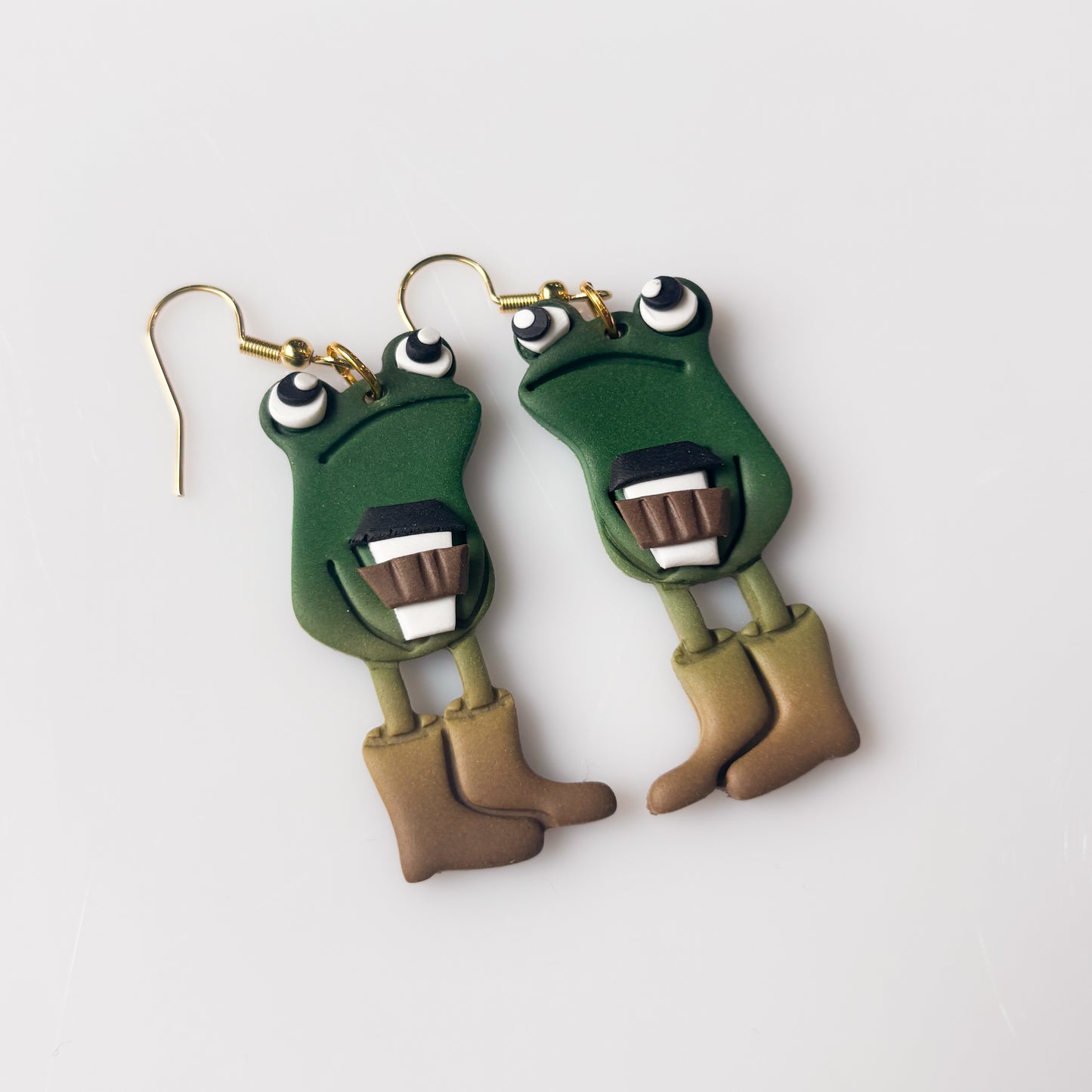 COFFEE CUP AWKWARD FROG EARRINGS