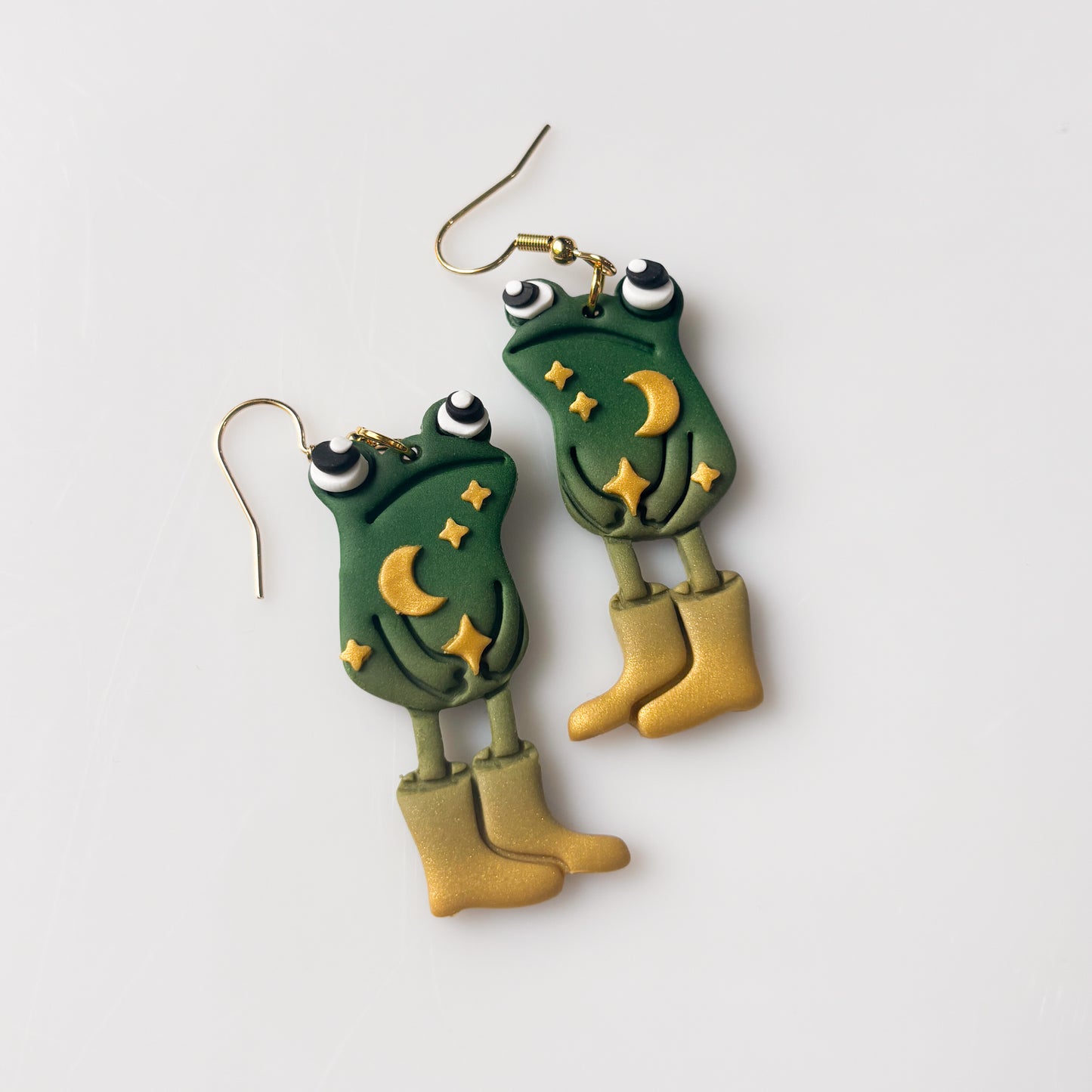 MOON & STAR AWKWARD FROG EARRINGS