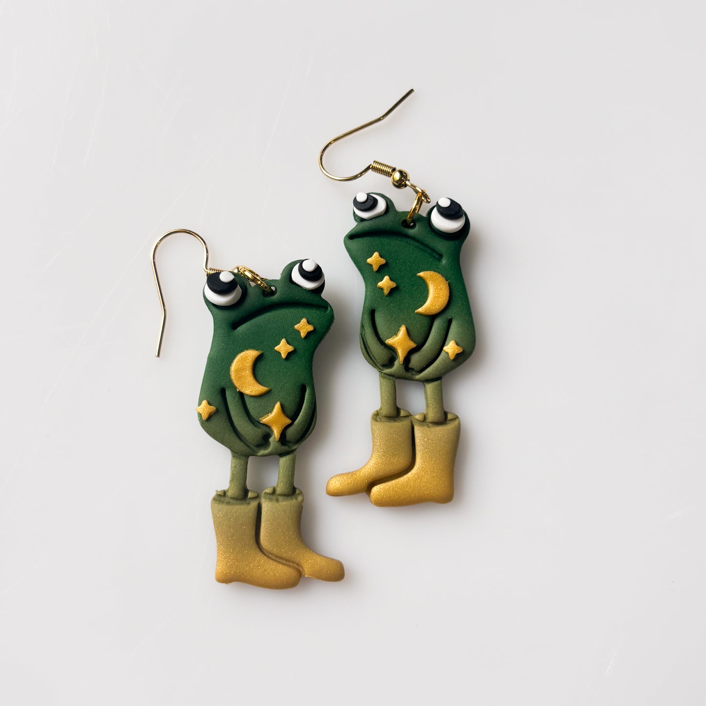 MOON & STAR AWKWARD FROG EARRINGS