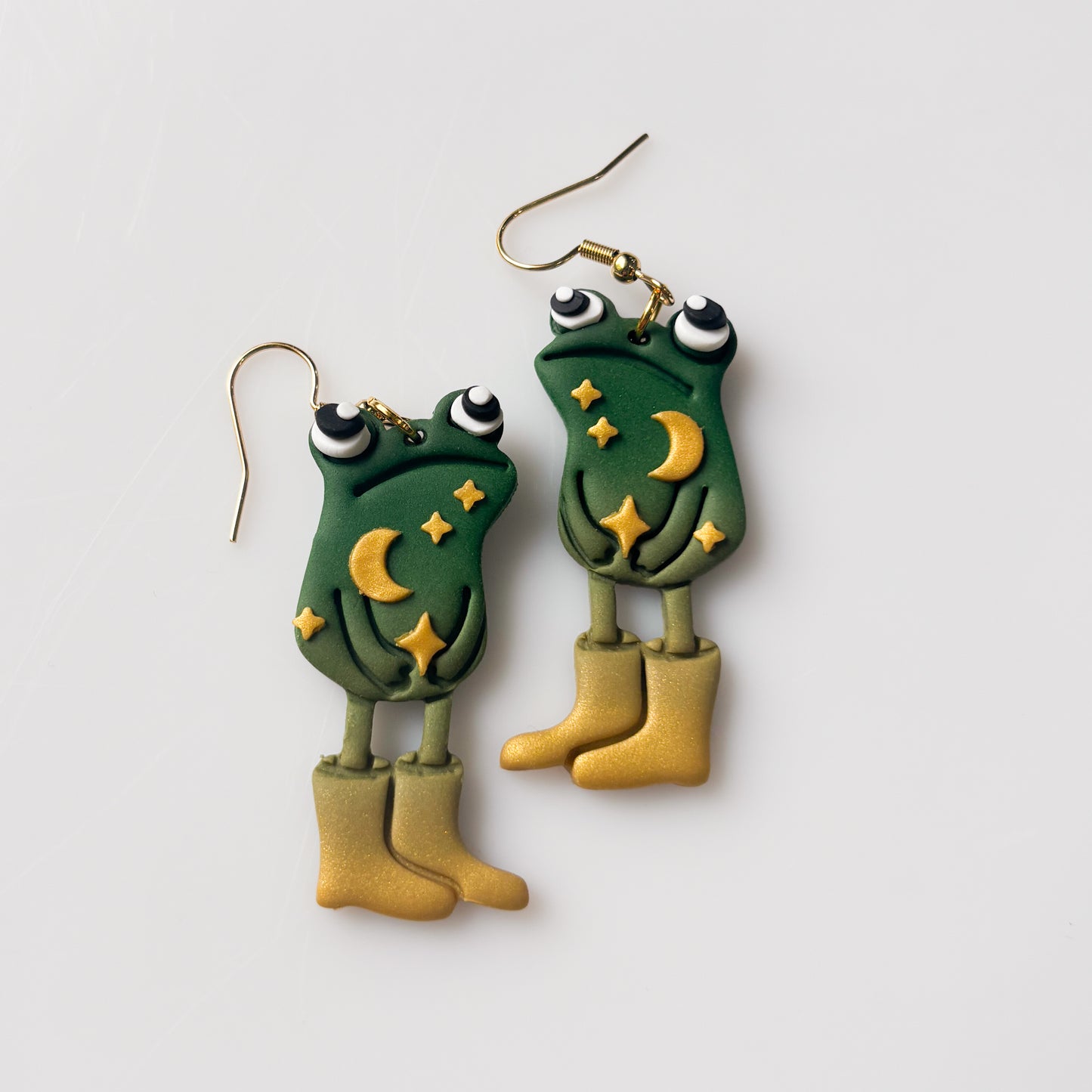 MOON & STAR AWKWARD FROG EARRINGS