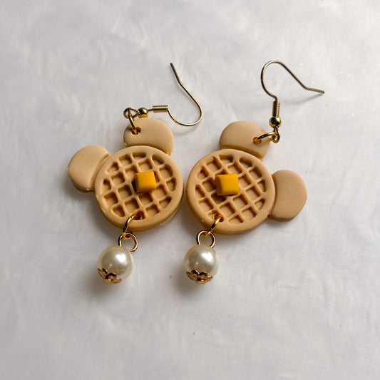 MOUSE EAR WAFFLE EARRINGS