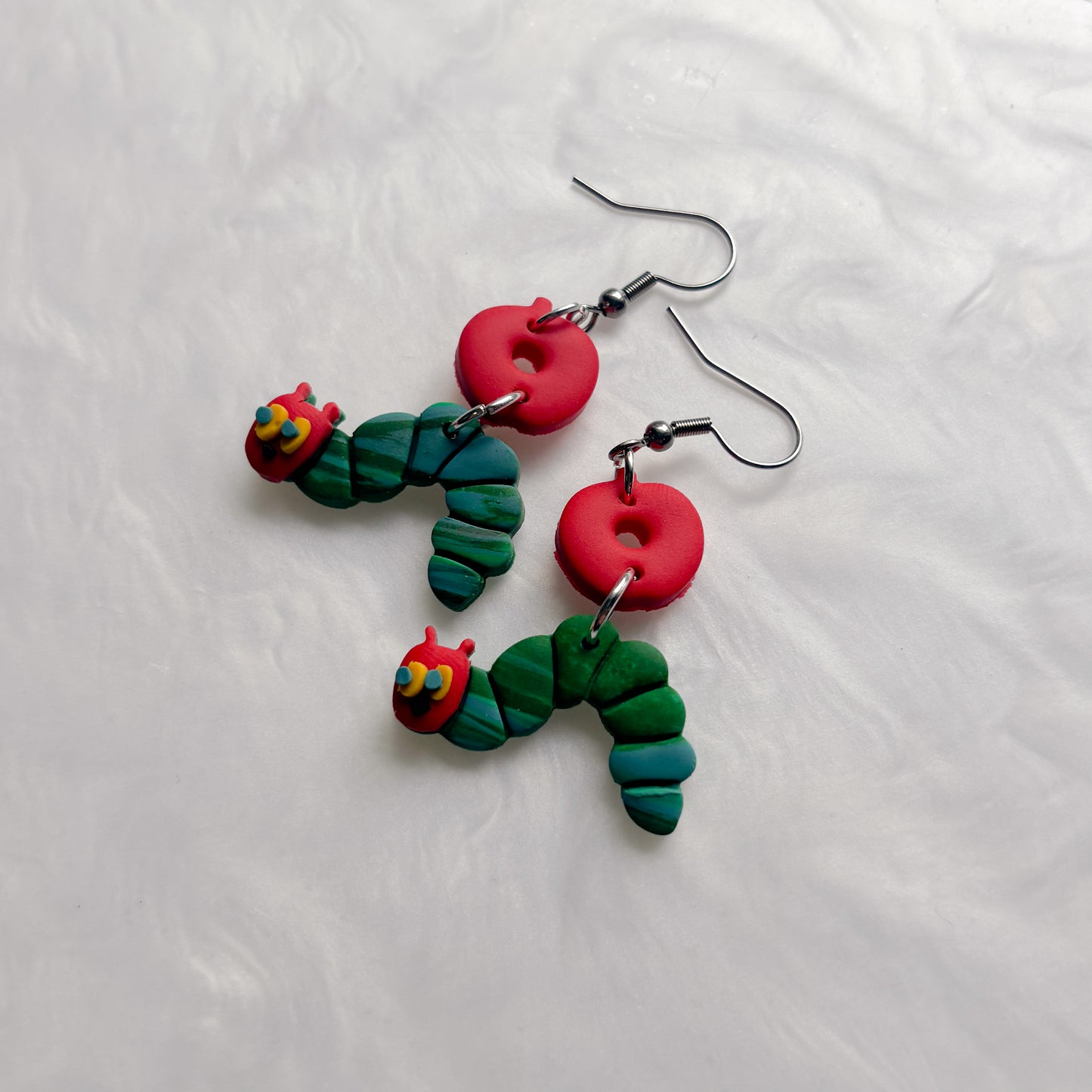 HUNGRY CATERPILLAR & APPLE EARRINGS