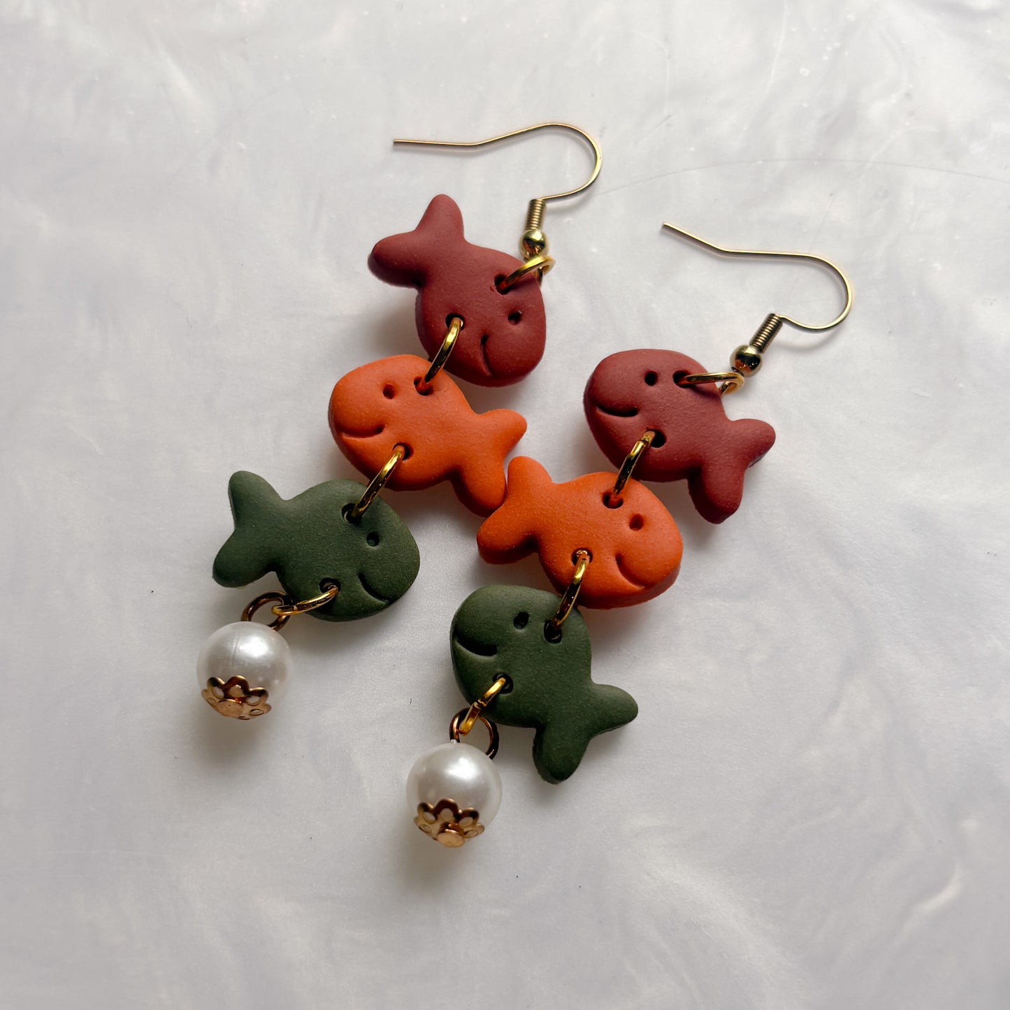 COLORFUL GOLDFISH TRIO EARRINGS