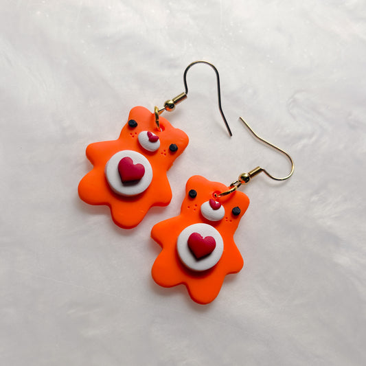 TENDERHEART CARE BEAR EARRINGS